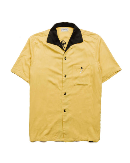 The Real McCoy's MS22002 Rayon Bowling Shirt / Jolly Roger Yellow