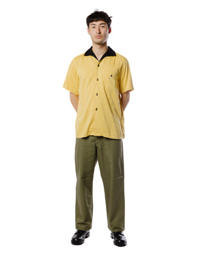 The Real McCoy's MS22002 Rayon Bowling Shirt / Jolly Roger Yellow Model