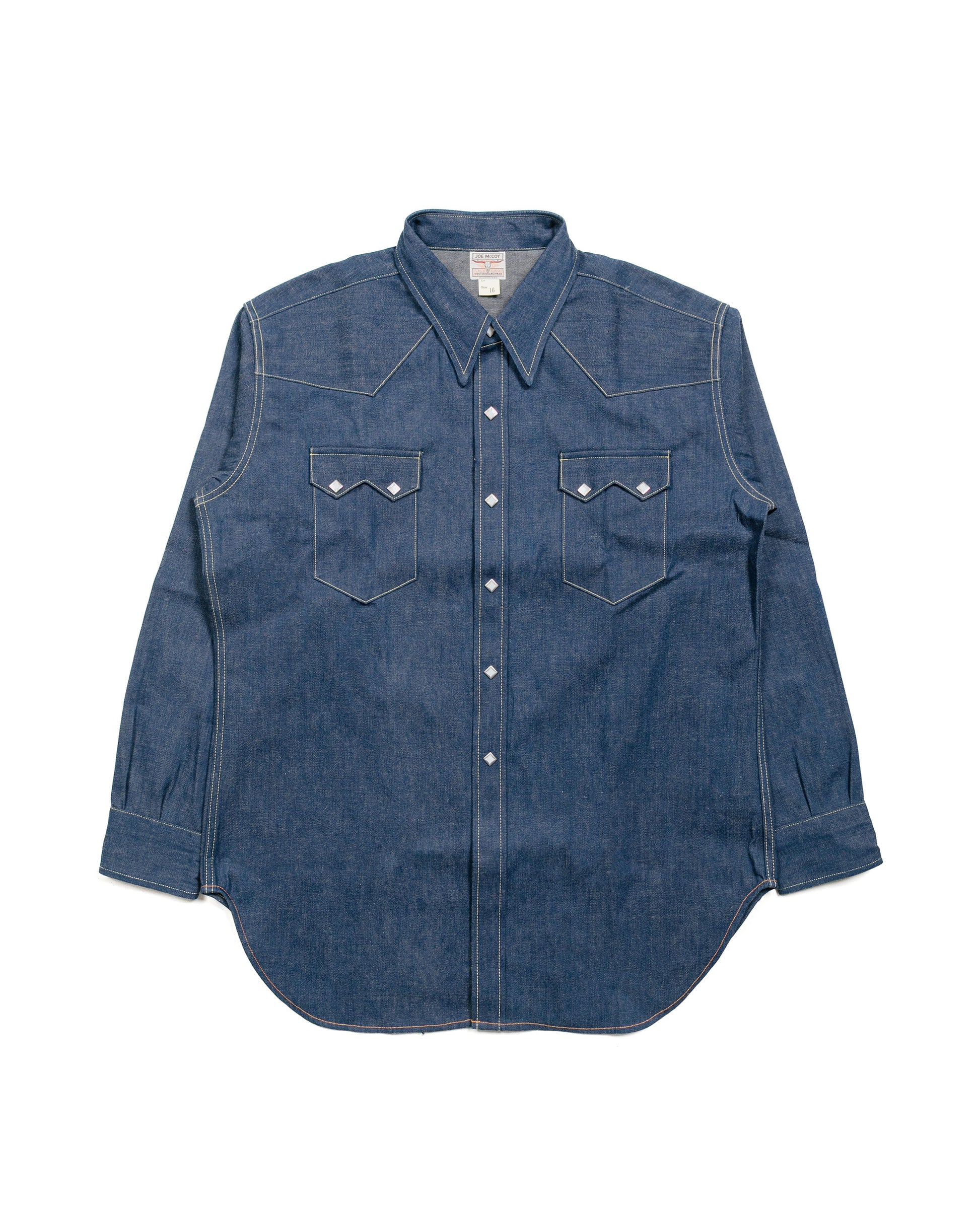 The Real McCoy's MS22003 Denim Western Shirt  Sawtooth Indigo