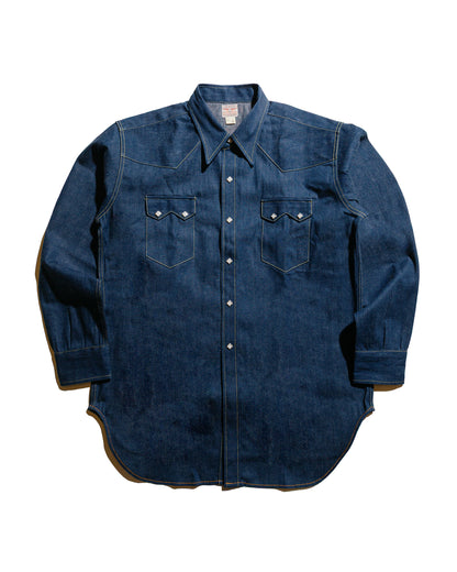 The Real McCoy's MS22003 Denim Western Shirt / Sawtooth Indigo