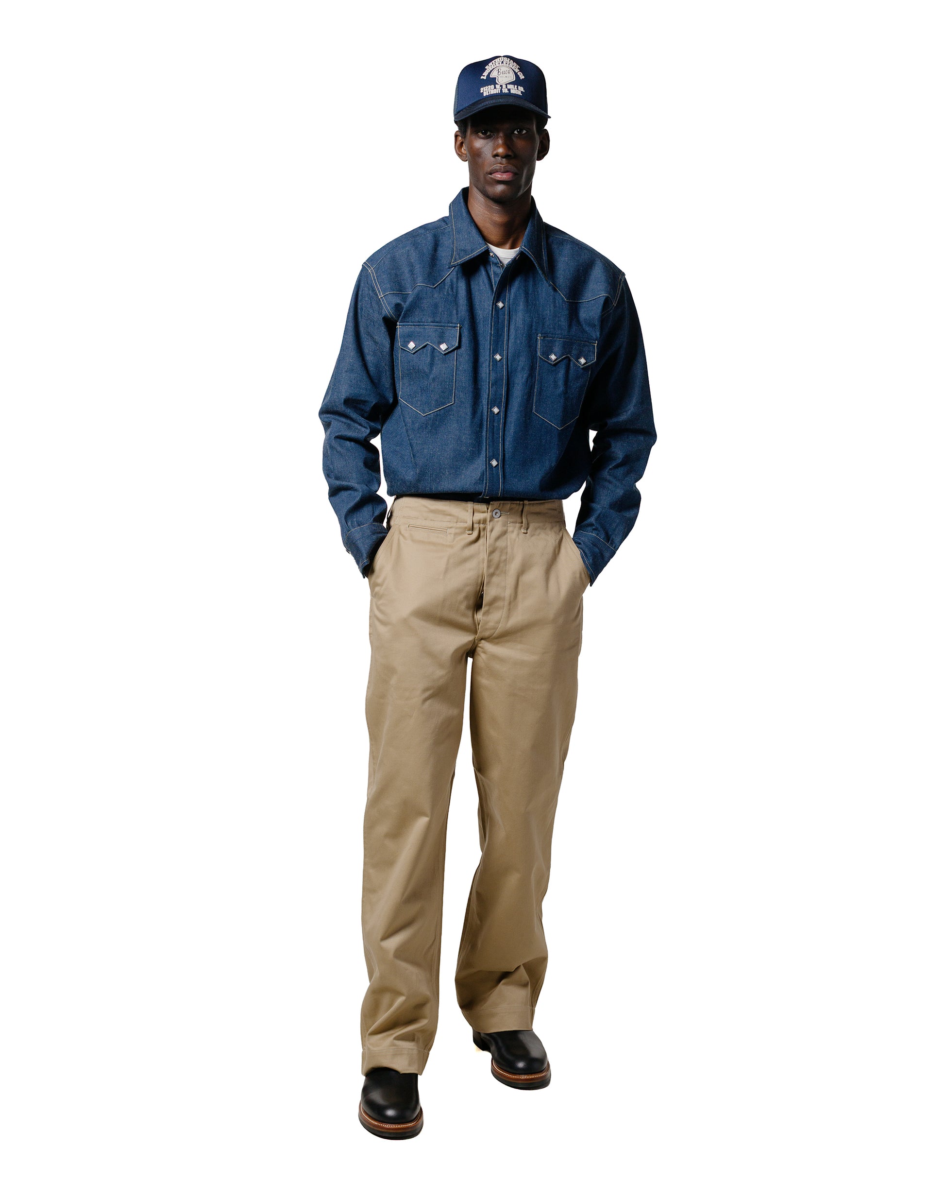 The Real McCoy's MS22003 Denim Western Shirt / Sawtooth Indigo