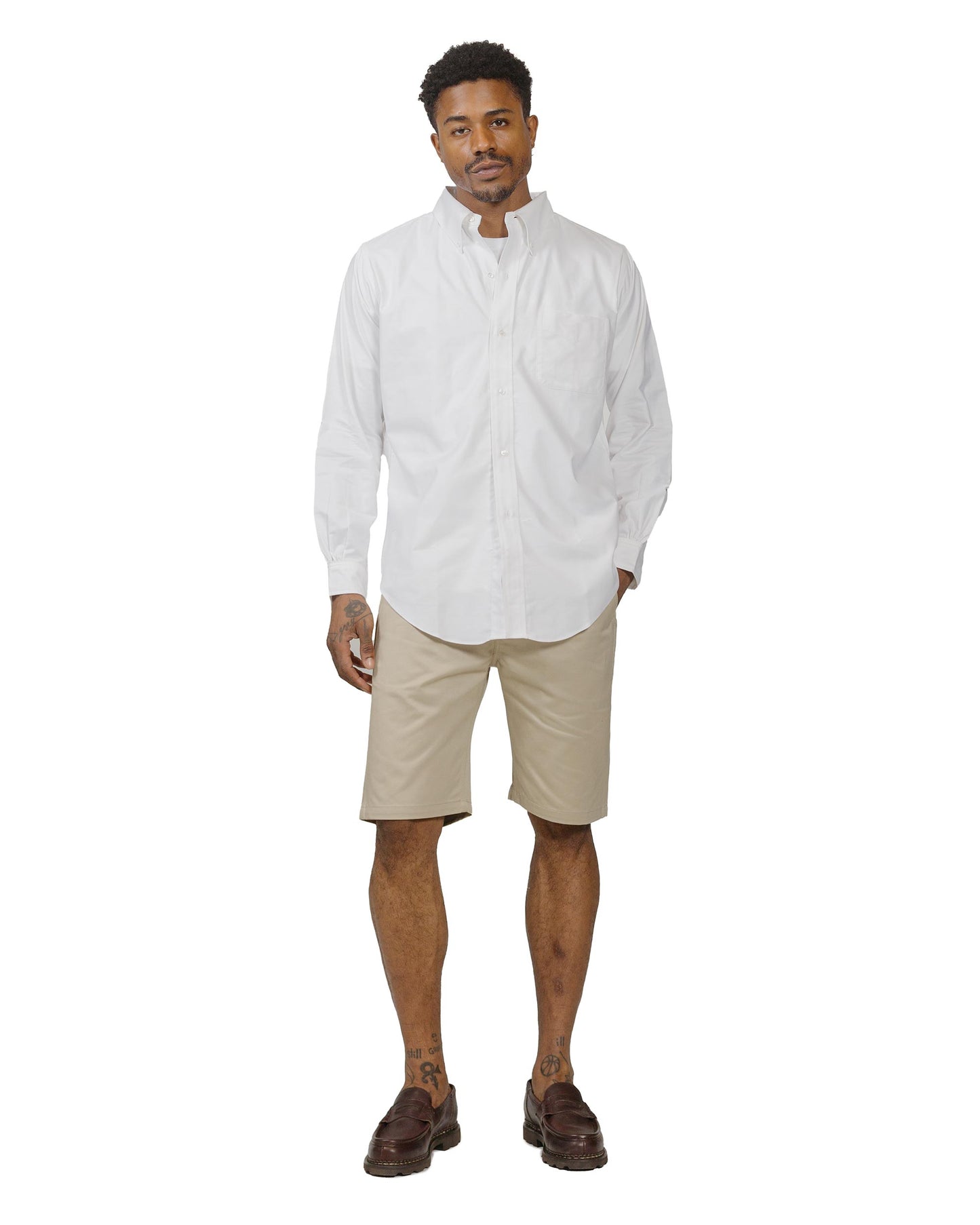 The Real McCoy's MS22008 Joe McCoy Button Down Shirt White model full