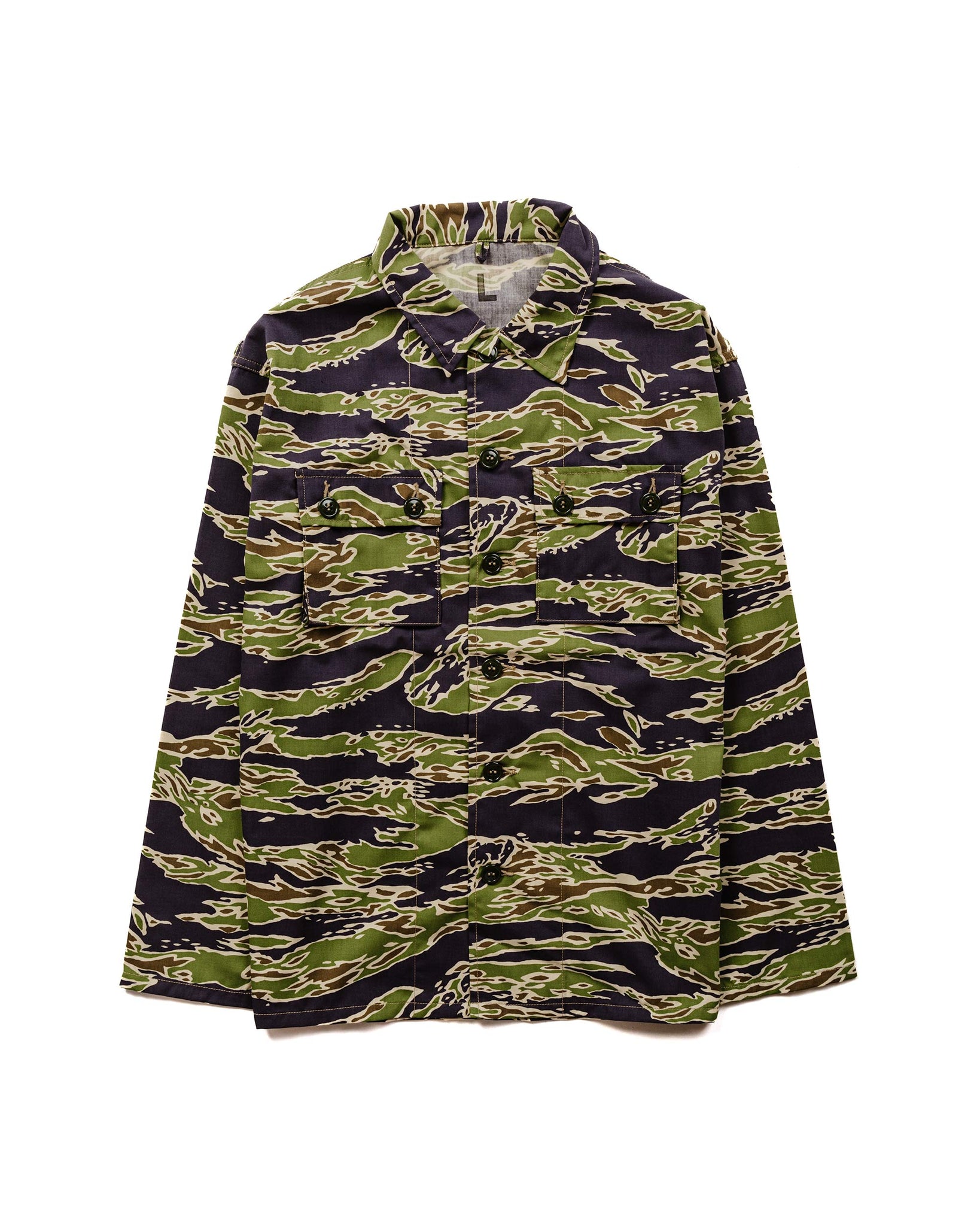 The Real McCoy's MS23002 Tiger Camouflage Shirt / Late War Green