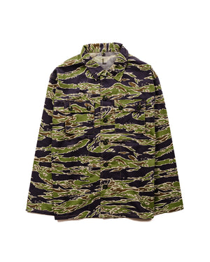 The Real McCoy's MS23002 Tiger Camouflage Shirt / Late War Green