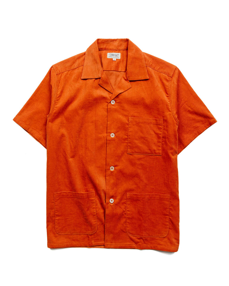 The Real McCoy's MS23007 Open Collar Resort S/S Shirt / Summer Corduroy Salmon