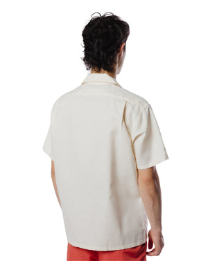 The Real McCoy's MS23009 Joe McCoy Panama Shirt S/S White Model Rear