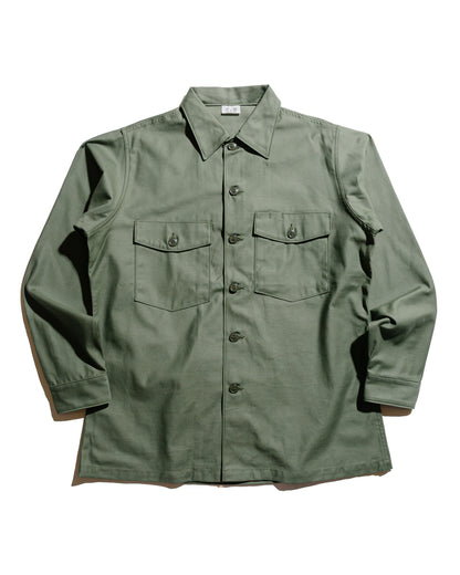 The Real McCoy's MS23101 Shirt, Man's, Cotton Sateen, OG-107 Olive