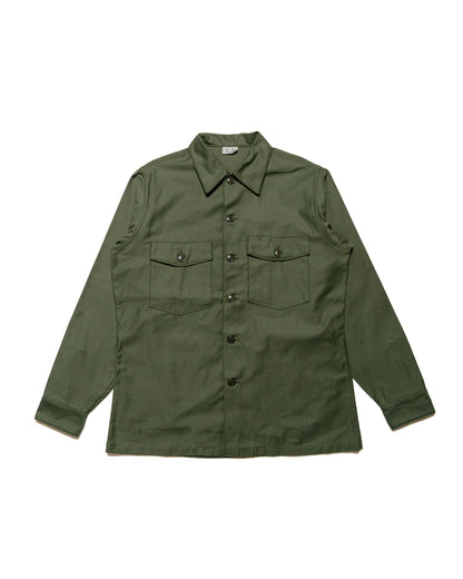 The Real McCoy's MS23101 Shirt, Man's, Cotton Sateen, OG-107 Olive