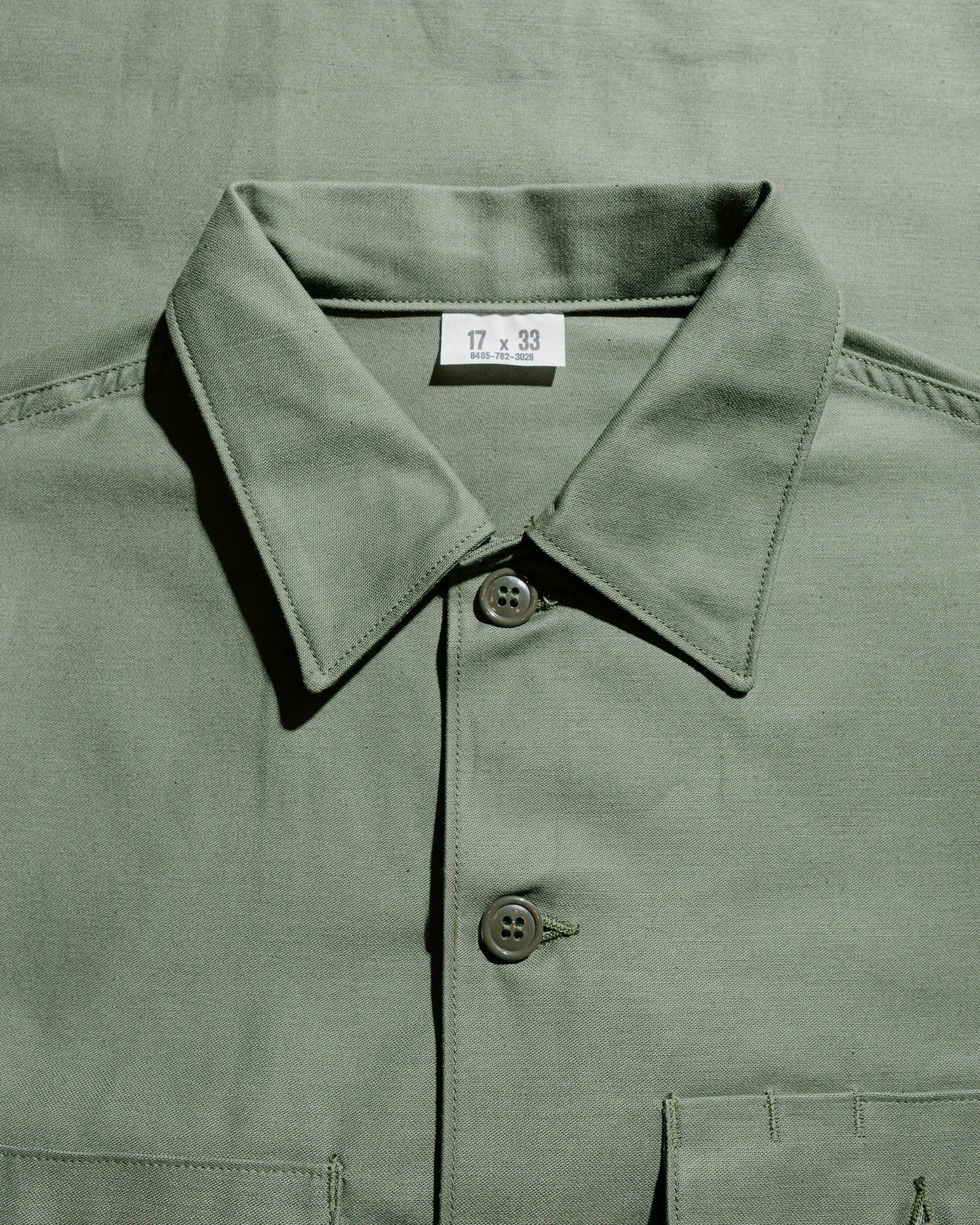 The Real McCoy's MS23101 Shirt, Man's, Cotton Sateen, OG-107 Olive