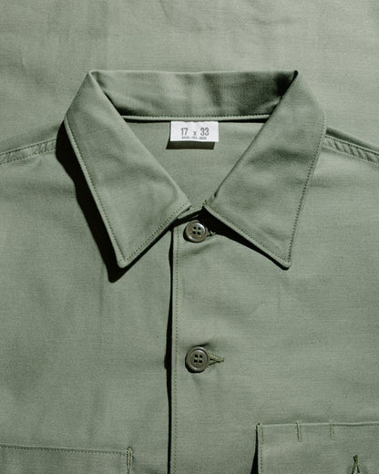 The Real McCoy's MS23101 Shirt, Man's, Cotton Sateen, OG-107 Olive