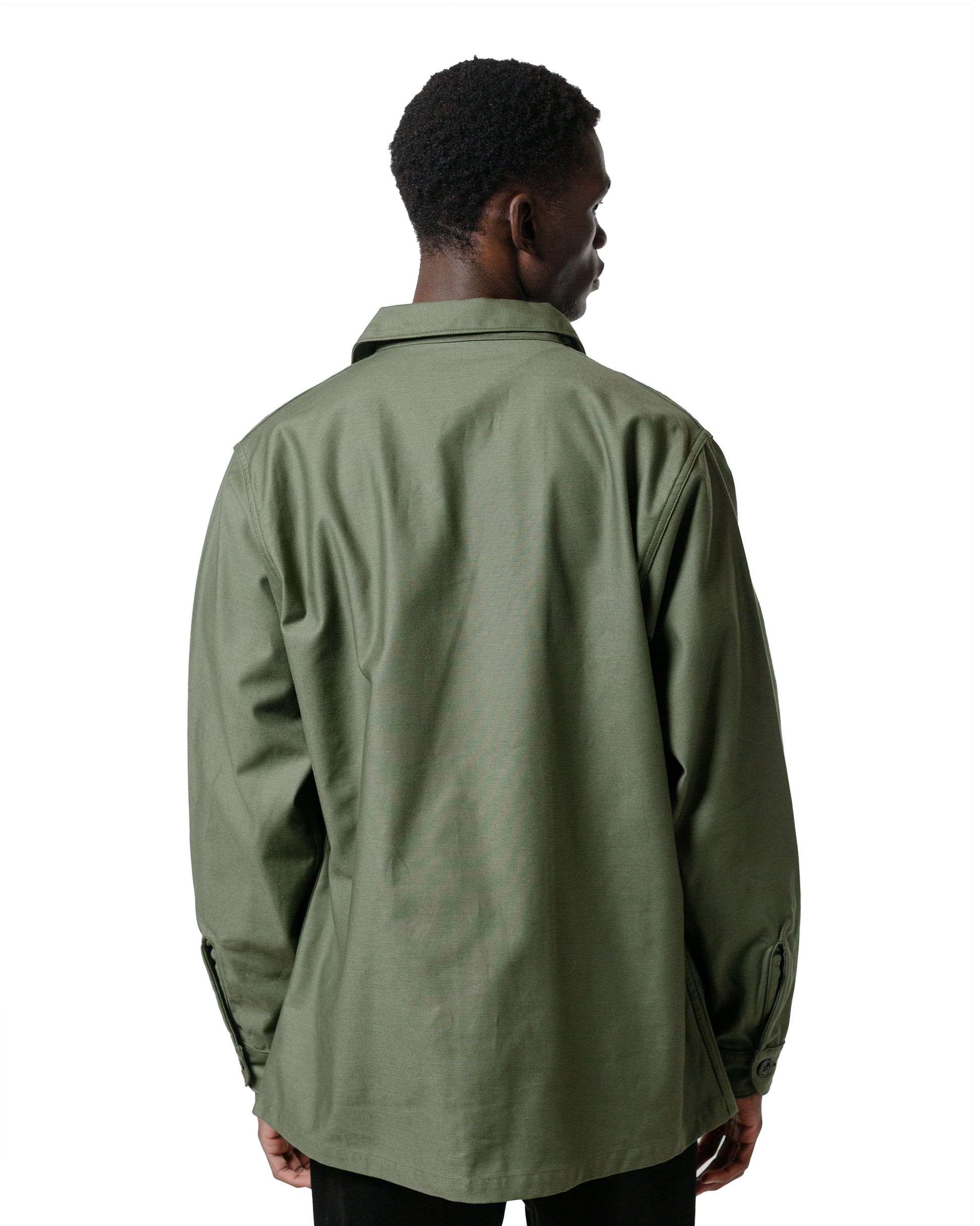 The Real McCoy's MS23101 Shirt, Man's, Cotton Sateen, OG-107 Olive