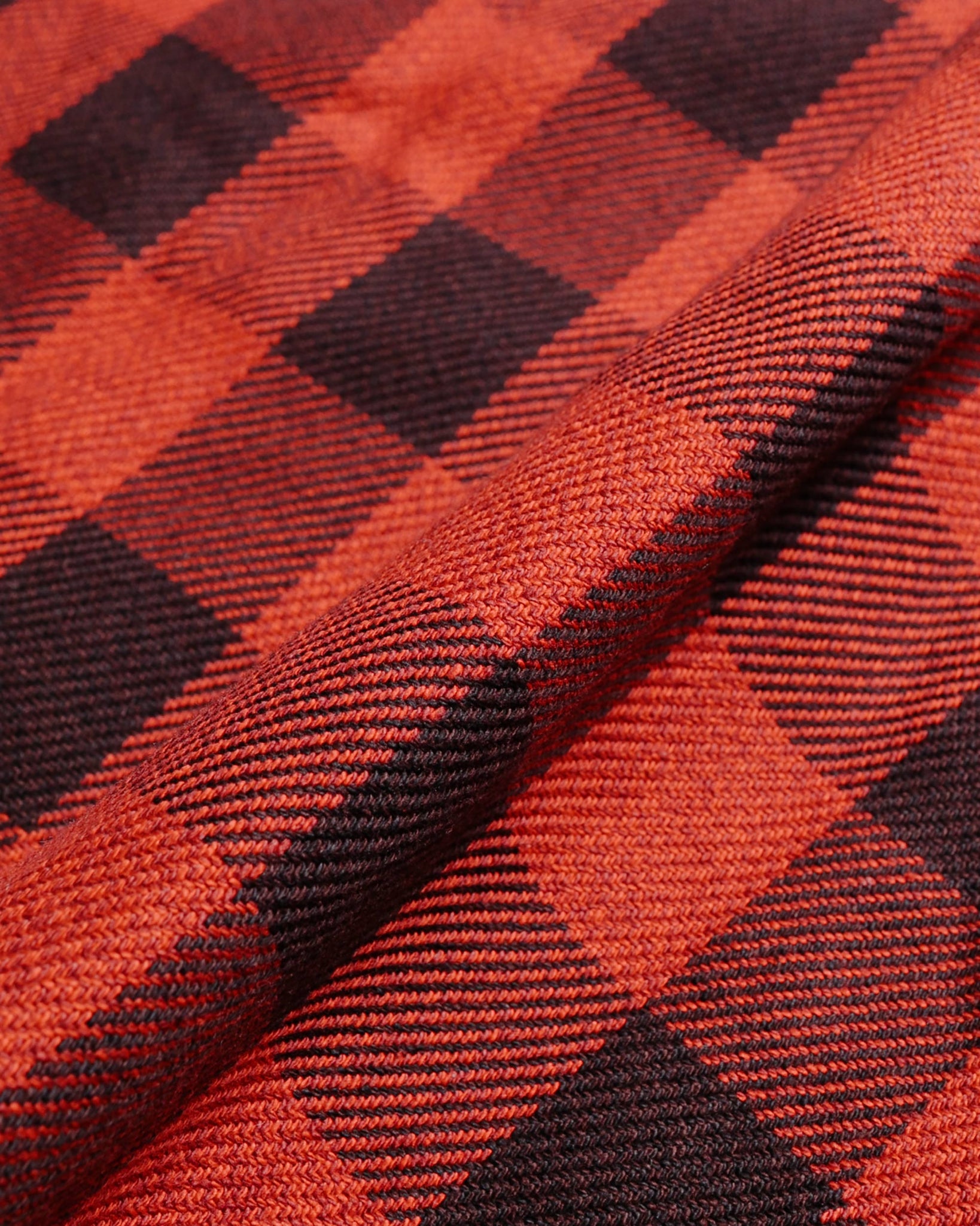 The Real McCoy's MS23104 8HU Twisted-Yarn Buffalo Check Flannel Shirt Red/Black fabric