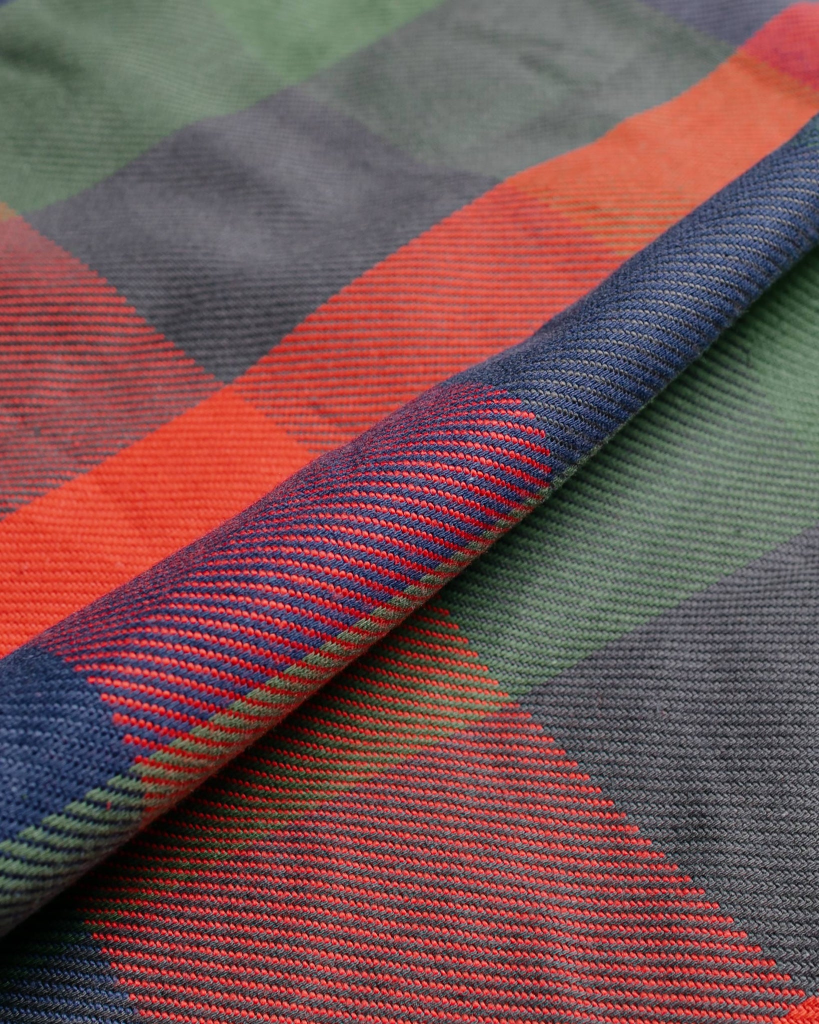 The Real McCoy's MS23105 8HU Multicolour Check Flannel Shirt Tri Colour fabric
