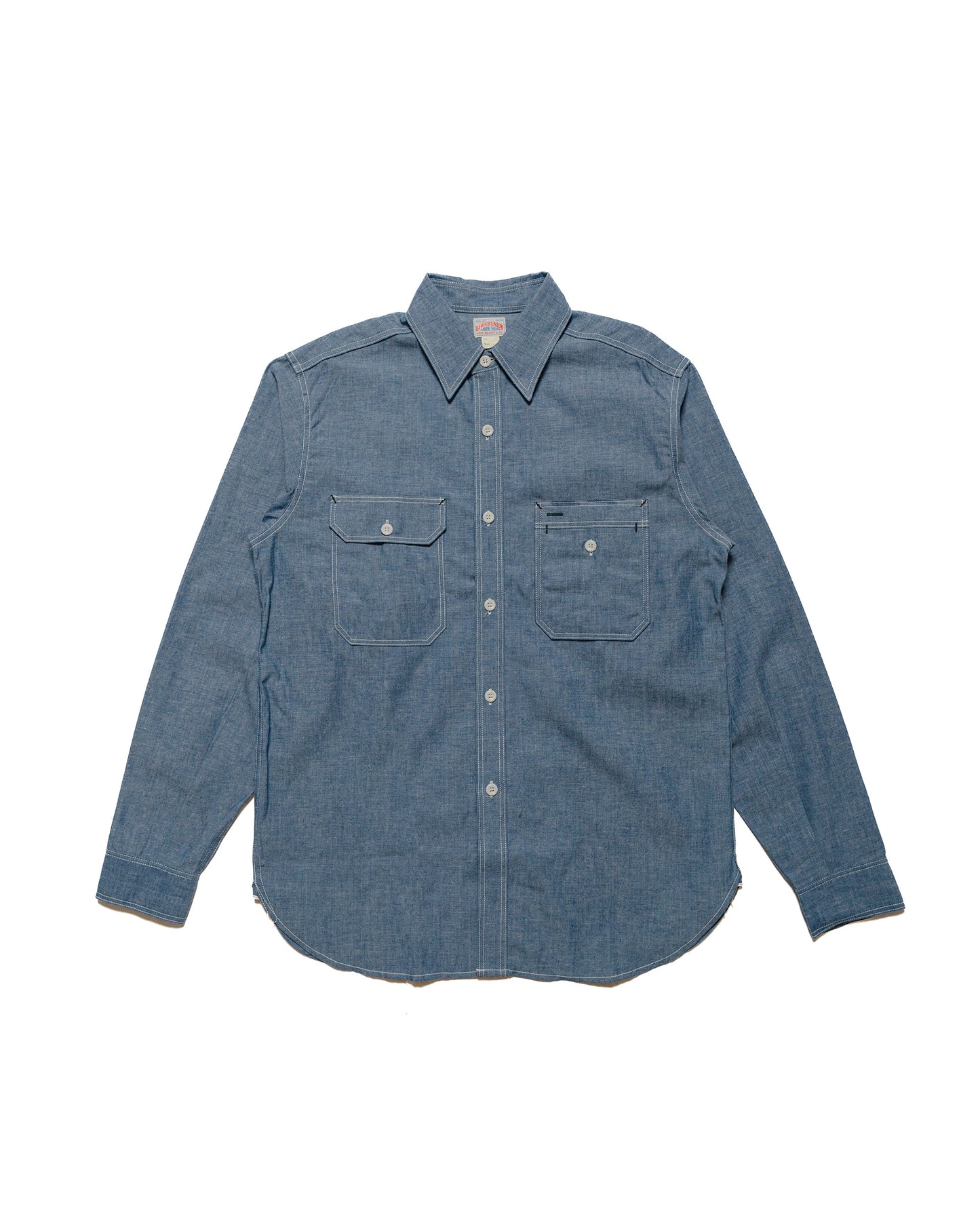 The Real McCoy's MS24004 8HU Chambray Serviceman Shirt Light Blue