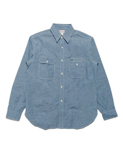 The Real McCoy's MS24004 8HU Chambray Serviceman Shirt Light Blue