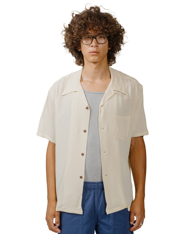 The Real McCoy's MS24008 Silk Rayon Open Collar Shirt Ecru