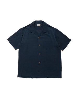 The Real McCoy's MS24008 Silk Rayon Open Collar Shirt Navy