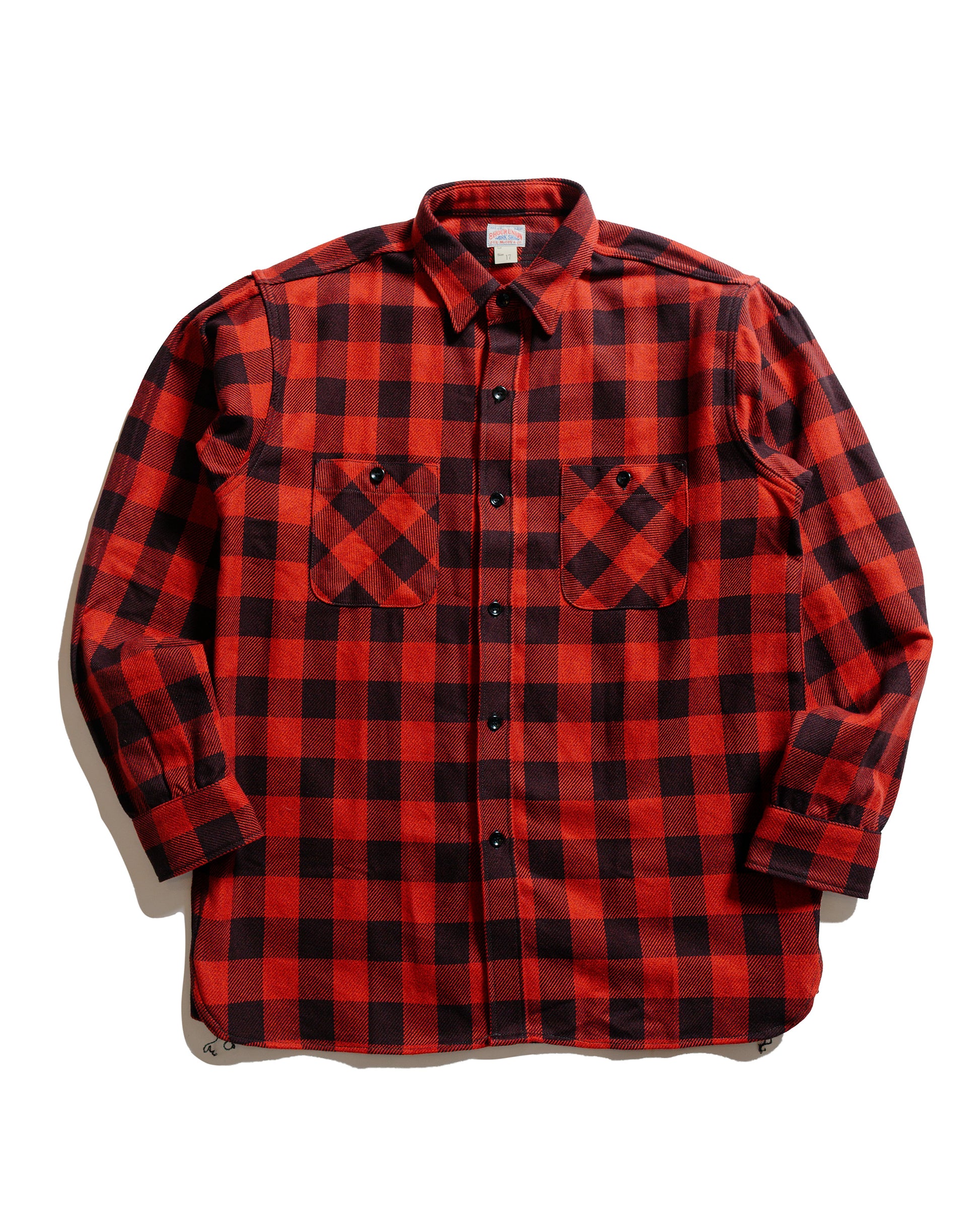 lost & found The Real McCoy's The Real McCoy's MS24102 8HU Twisted-Yarn Buffalo Check Flannel Shirt Red/Black