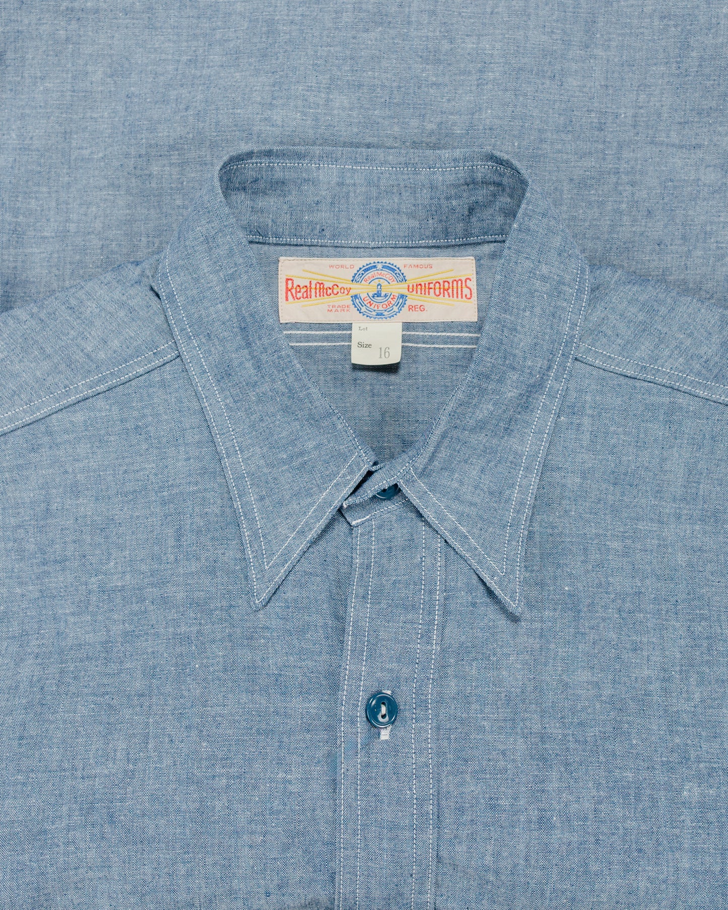 The Real McCoy's MS25005 U.S. Navy Chambray Shirt S/S (Modify) Light Blue