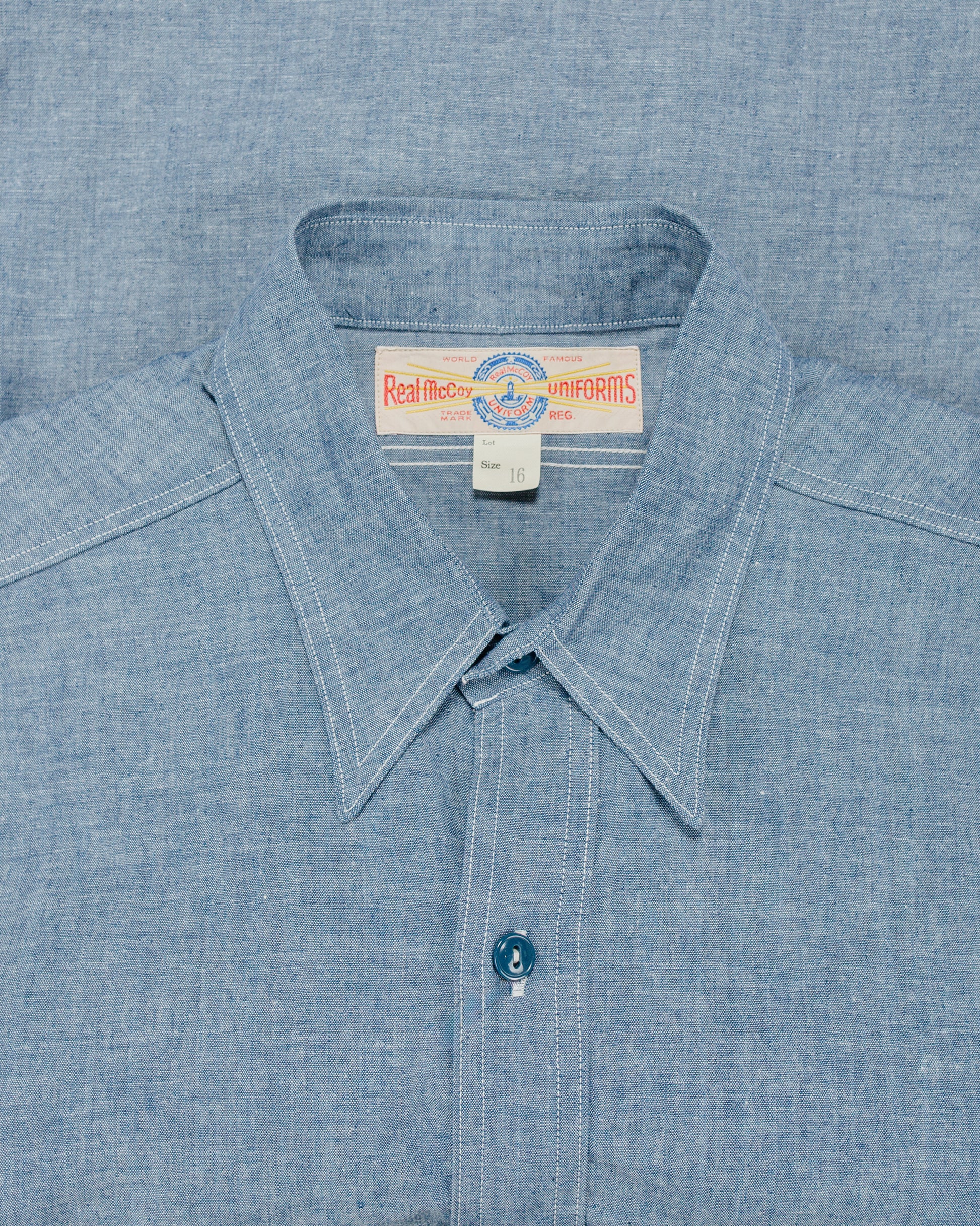 The Real McCoy's MS25005 U.S. Navy Chambray Shirt S/S (Modify) Light Blue