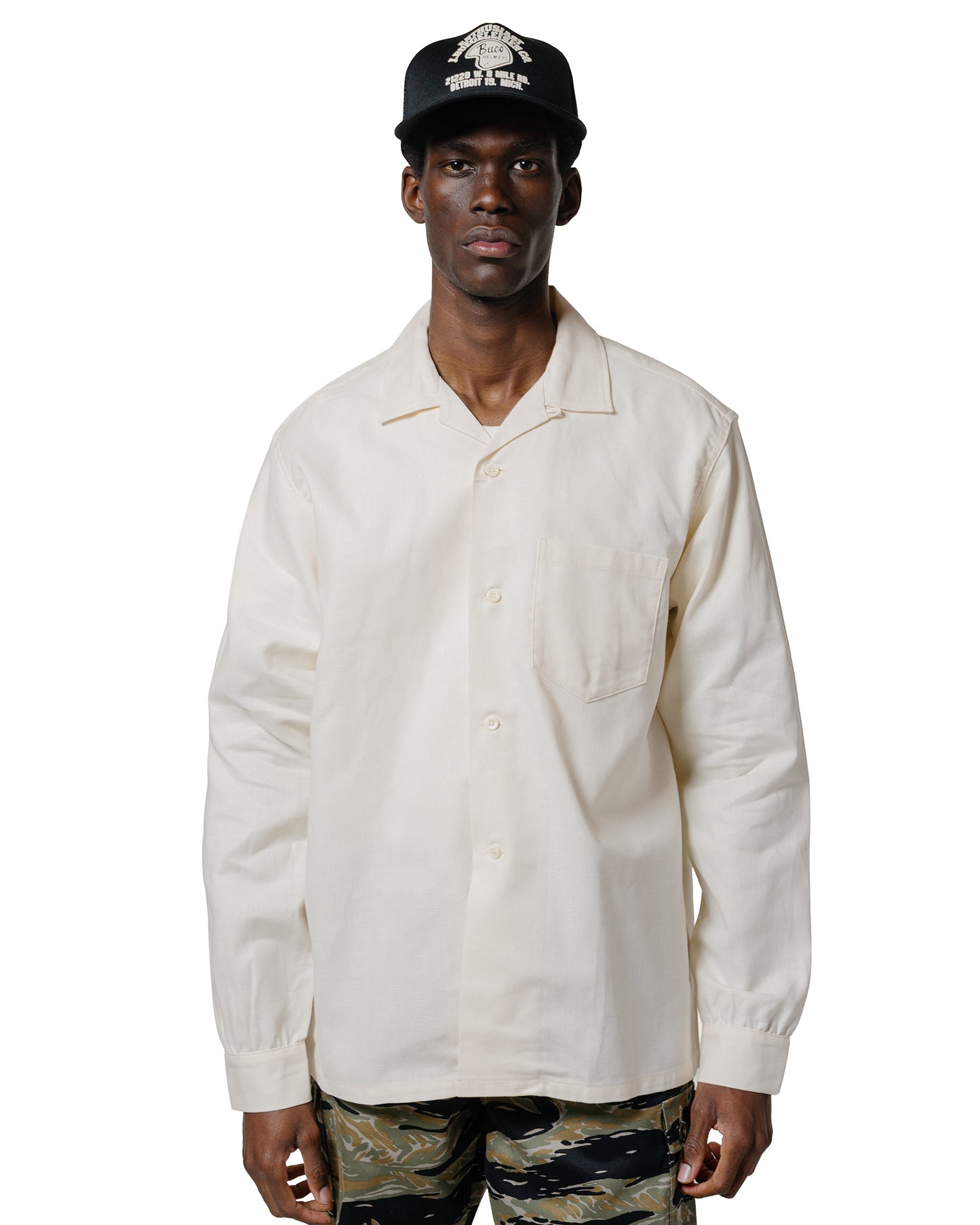 The Real McCoy's MS25010 Joe McCoy Panama Shirt L/S Milk