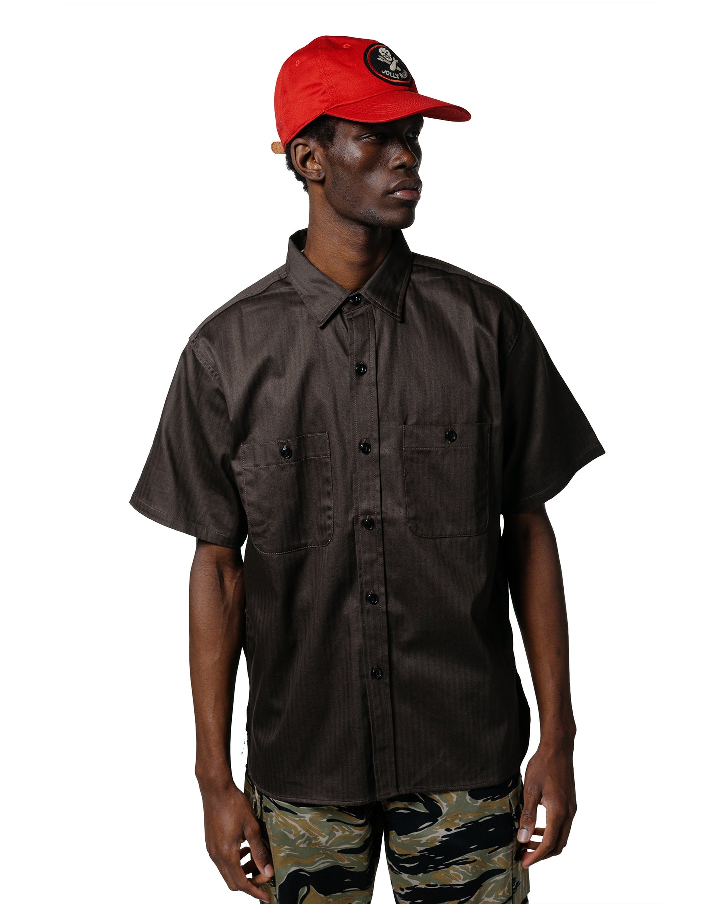 The Real McCoy's MS25013 8HU HBT Work Shirt S/S Steel