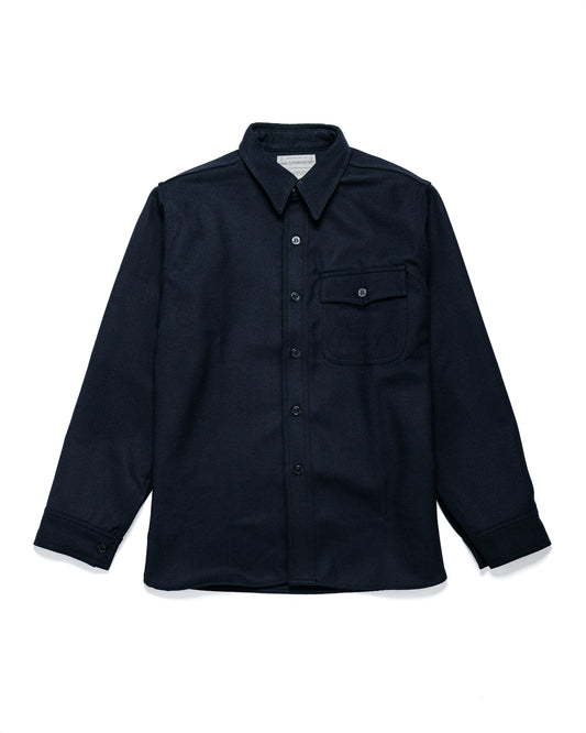 The Real McCoy's MS25101 U.S.N. Wool Blue Flannel Shirt Navy