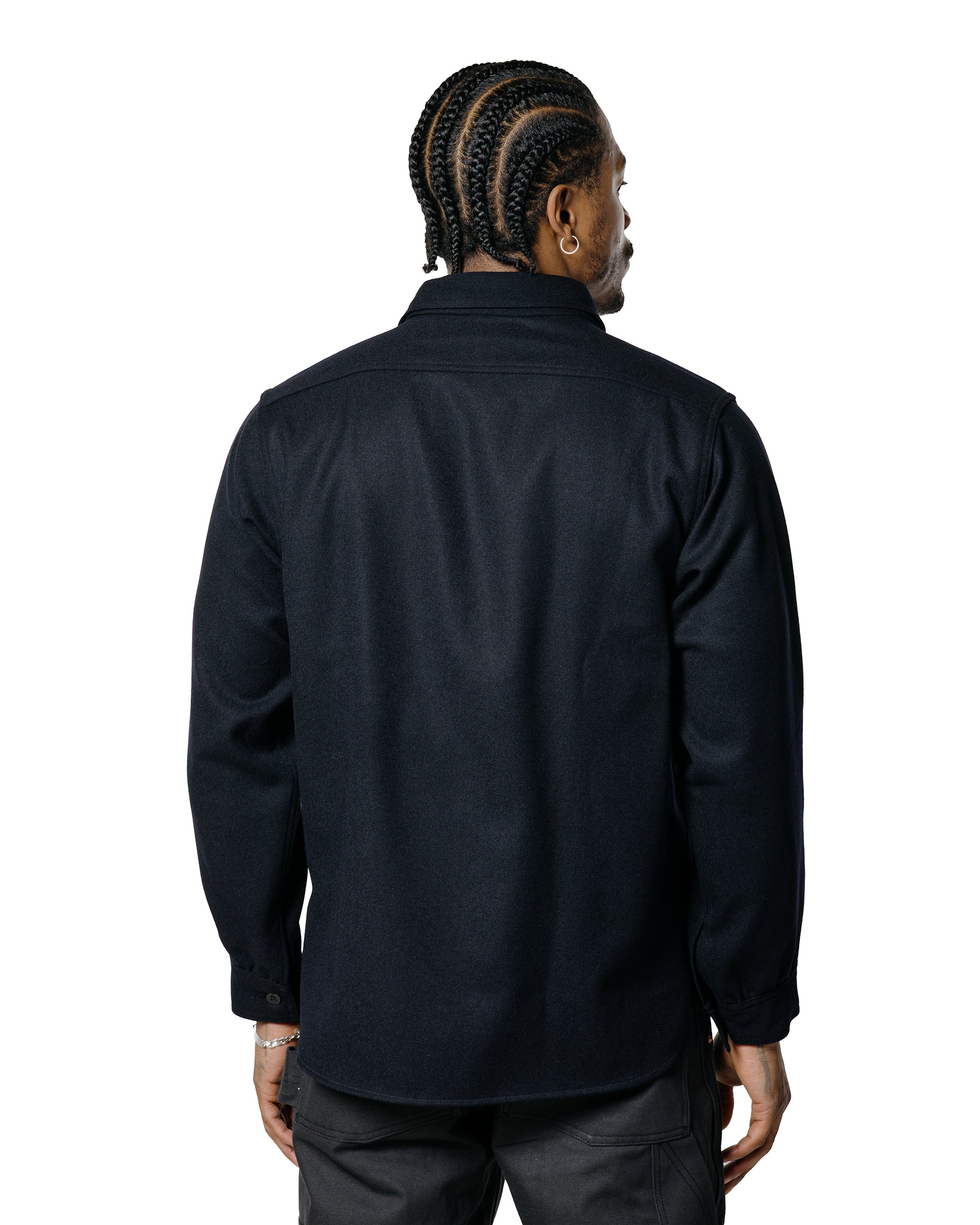 The Real McCoy's MS25101 U.S.N. Wool Blue Flannel Shirt Navy