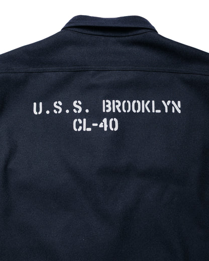 The Real McCoy's MS25102 U.S.N. Wool Blue Flannel Shirt / U.S.S. Brooklyn Navy