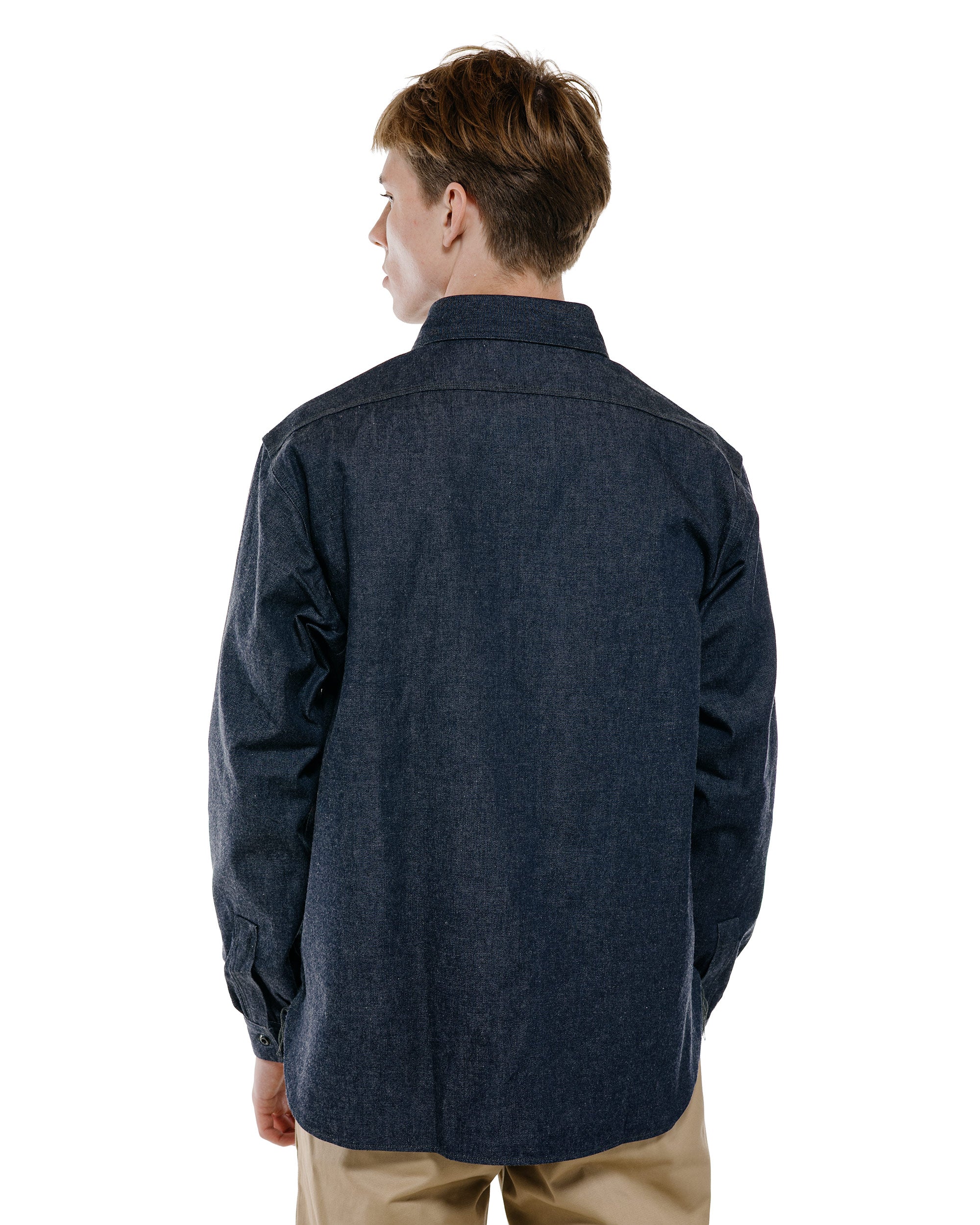 The Real McCoy's MS25103 8HU Denim Serviceman Work Shirt Indigo