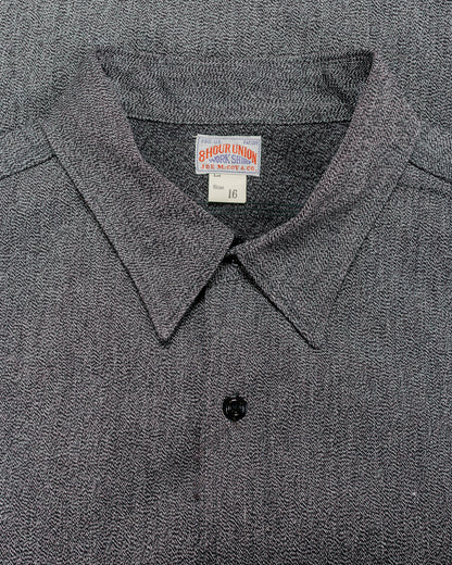 The Real McCoy's MS25109 8HU Cigarette Pocket Mock-Twist Chambray Work Shirt Black