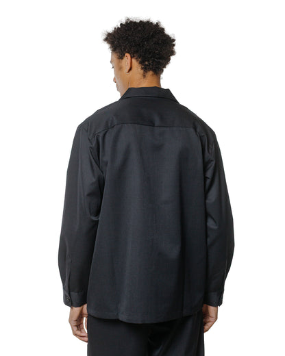 The Real McCoy's MS25110 Open-Collar Wool Shirt Charcoal