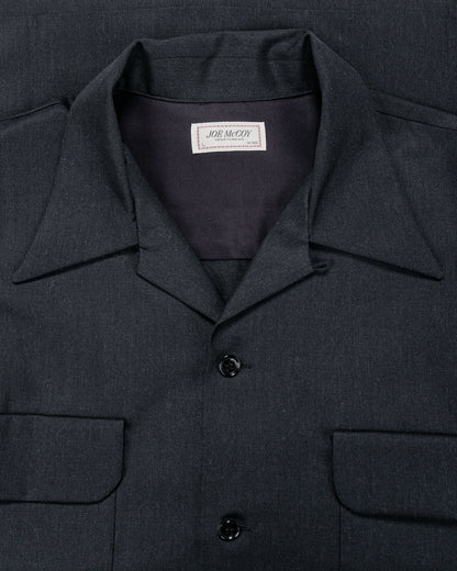 The Real McCoy's MS25110 Open-Collar Wool Shirt Charcoal