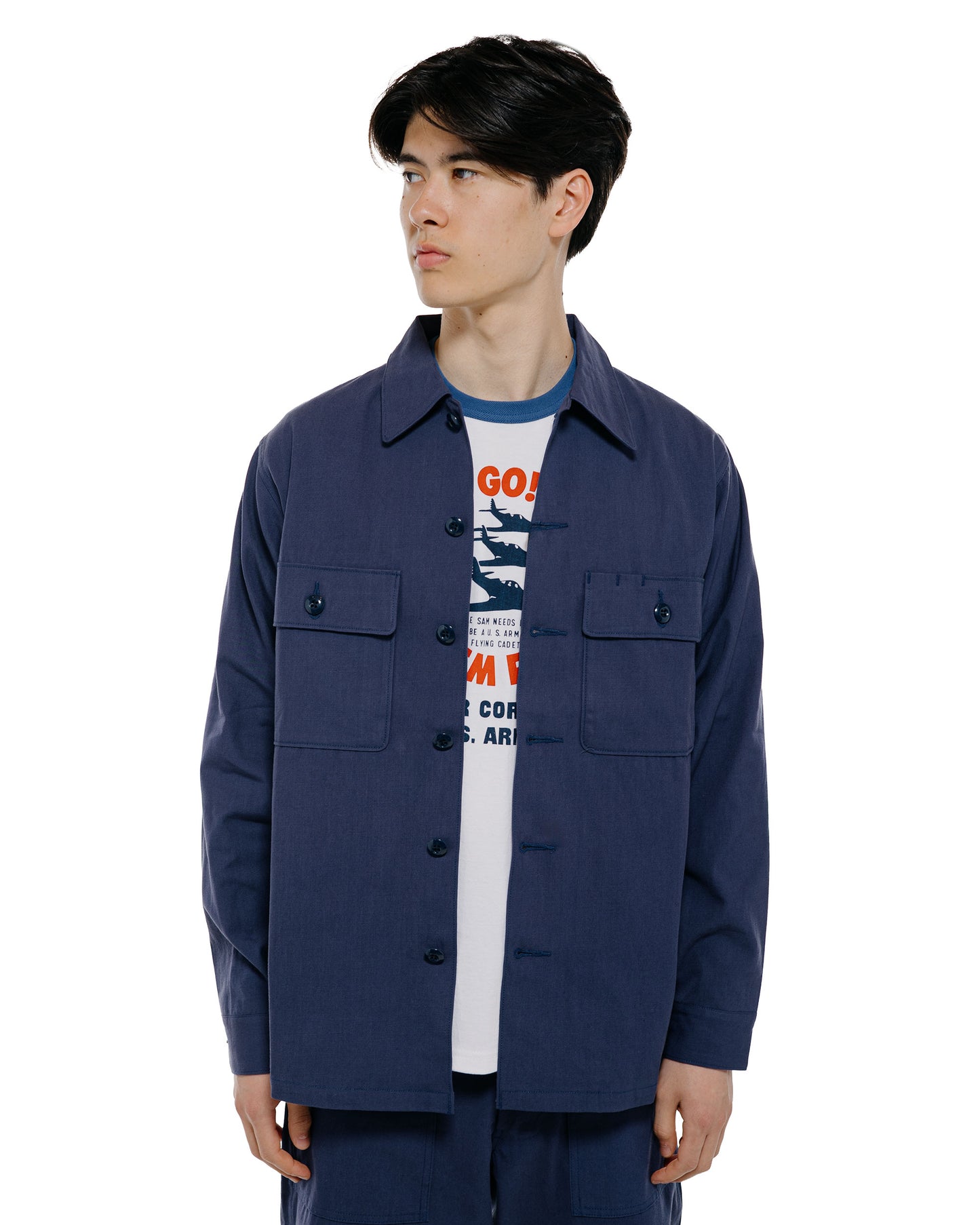 The Real McCoy's MS26003 Shirt, Man's, Missile Combat Crew Blue