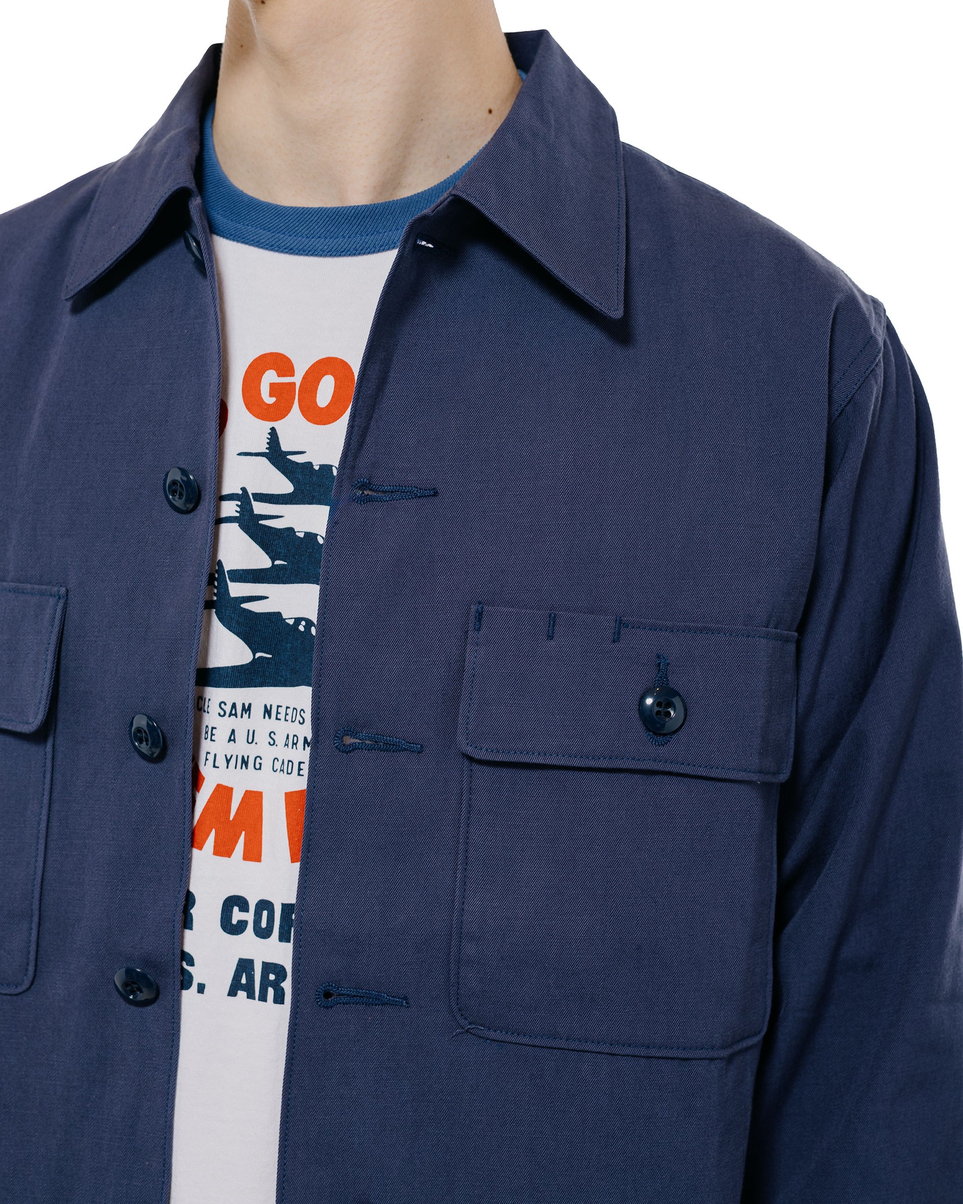 The Real McCoy's MS26003 Shirt, Man's, Missile Combat Crew Blue