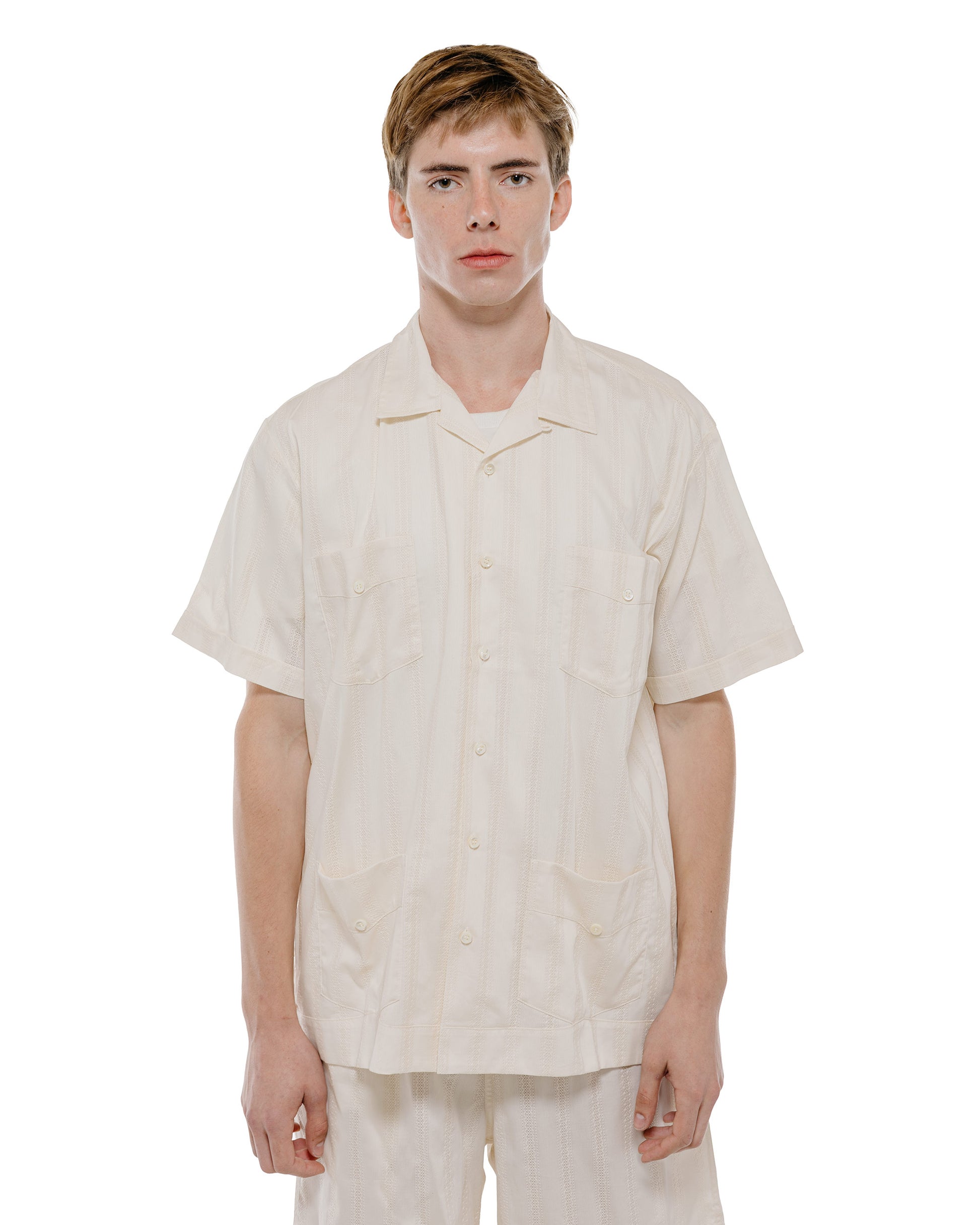 The Real McCoy's MS26007 Joe McCoy Cuban Shirt S/S Ecru
