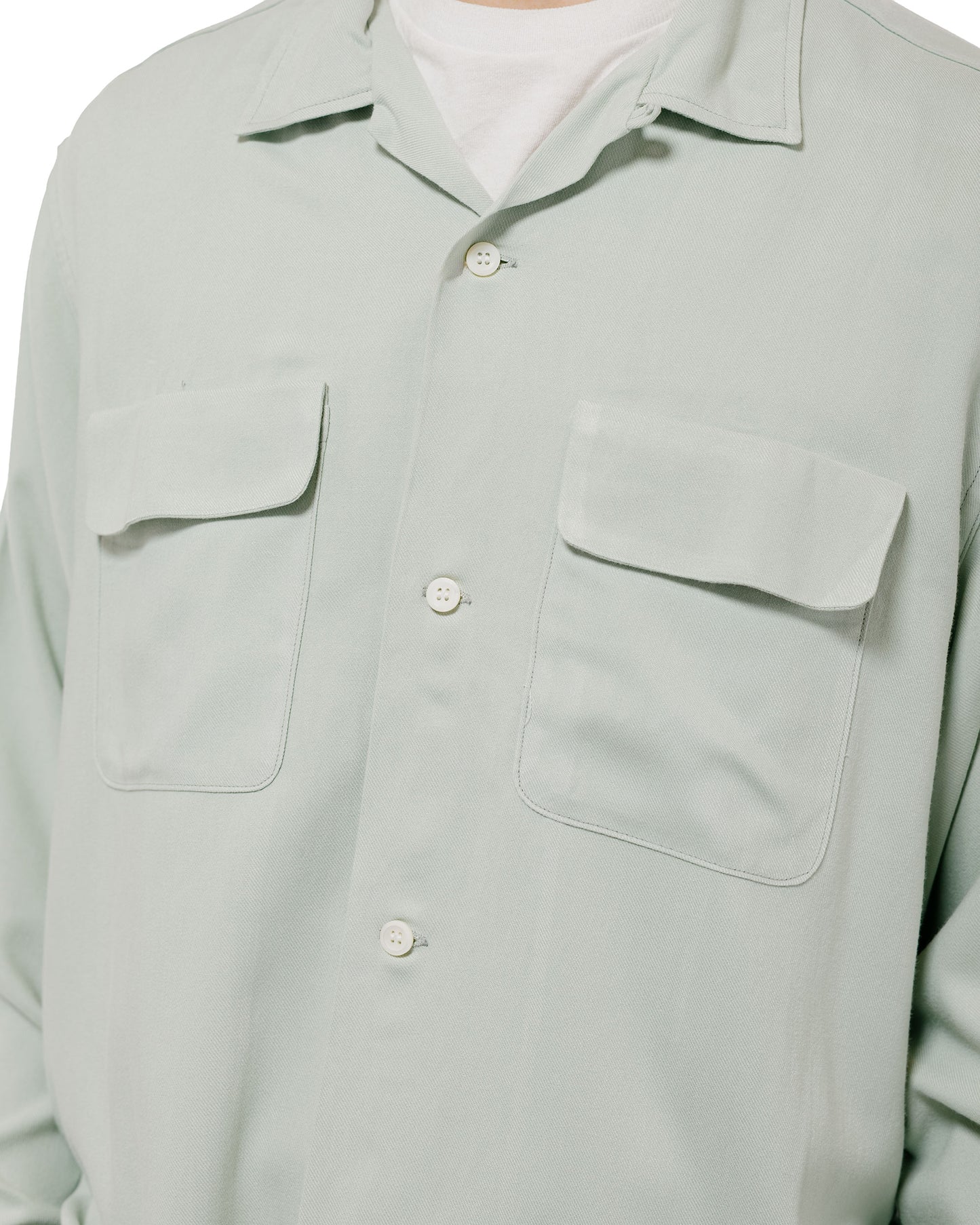 The Real McCoy's MS26008 Open Collar Rayon Shirt Mint