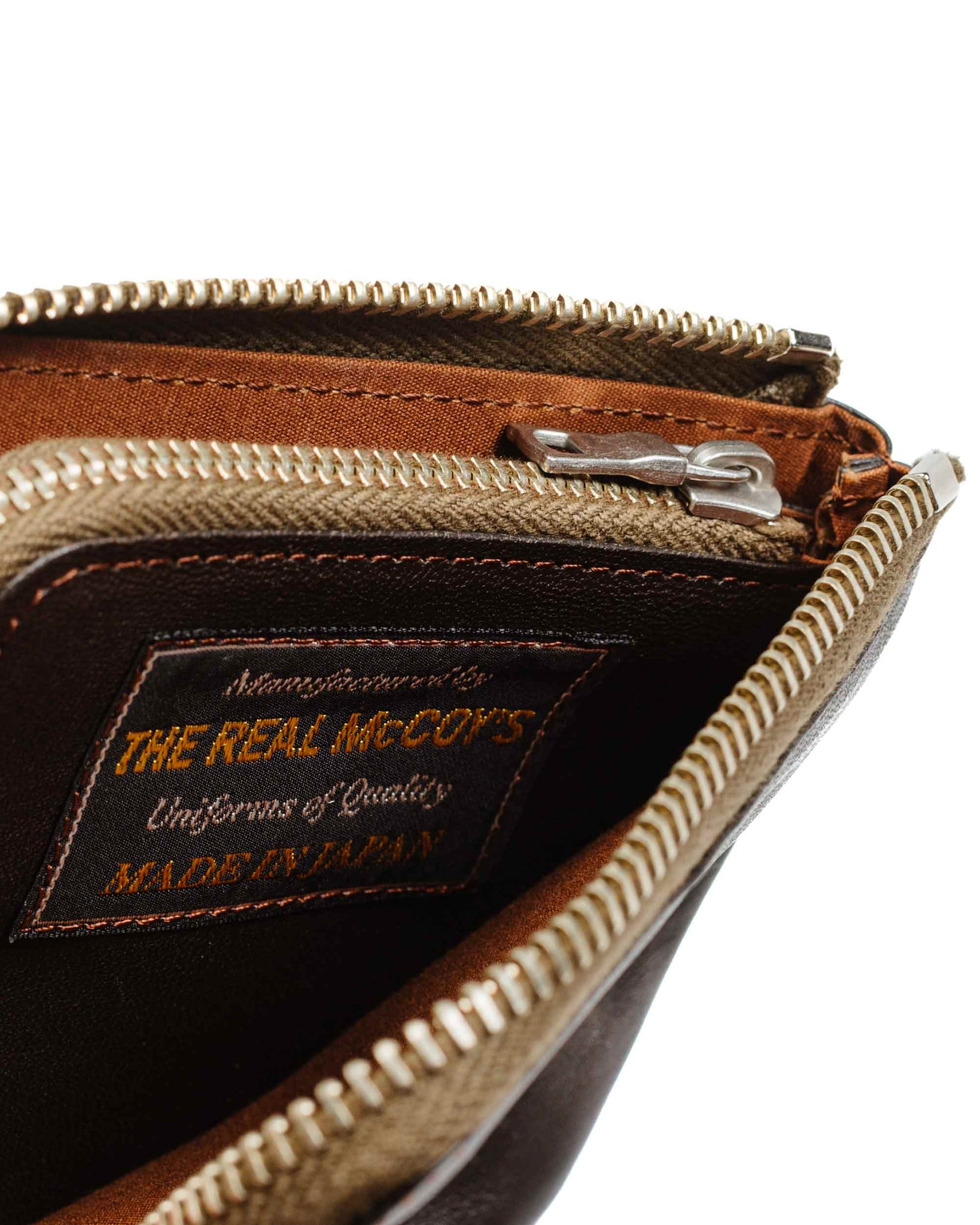 The Real McCoy's MW17100 McCoy's Horsehide Wallet Seal Brown Detail