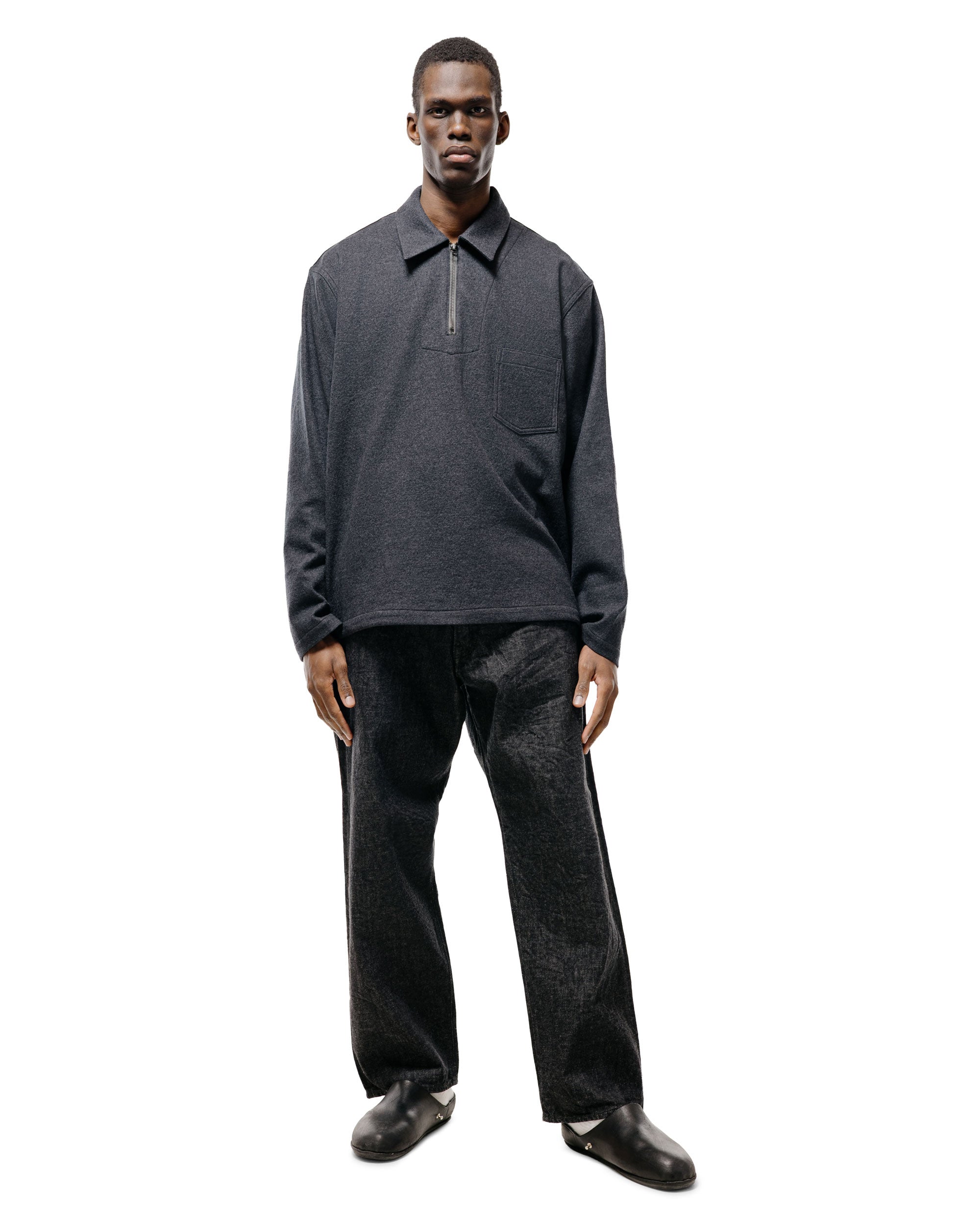 The Corona Utility CSJ006 Half Zip Sailor Jacket Charcoal