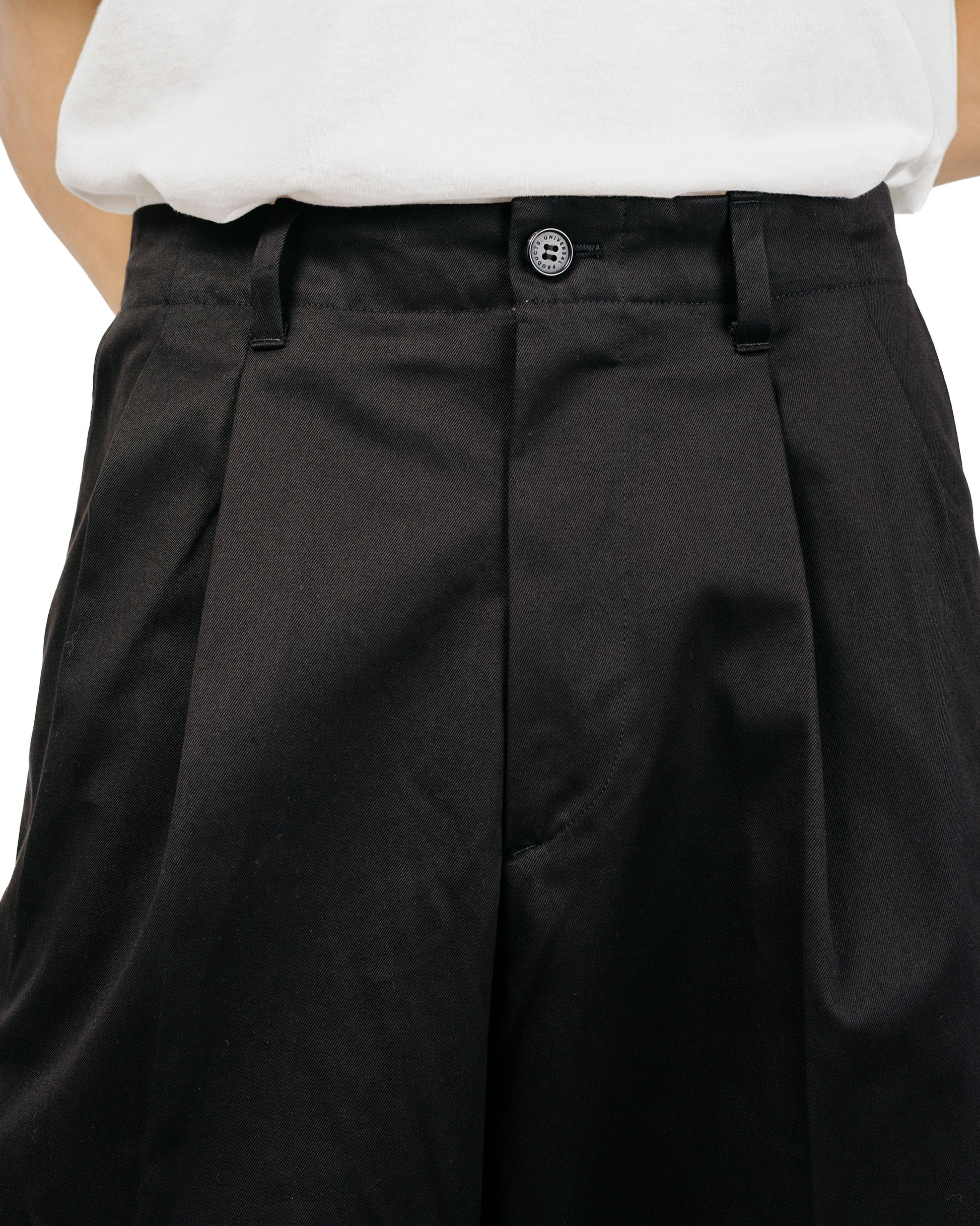 Universal Products 2Tuck Wide Chino Trouser Black
