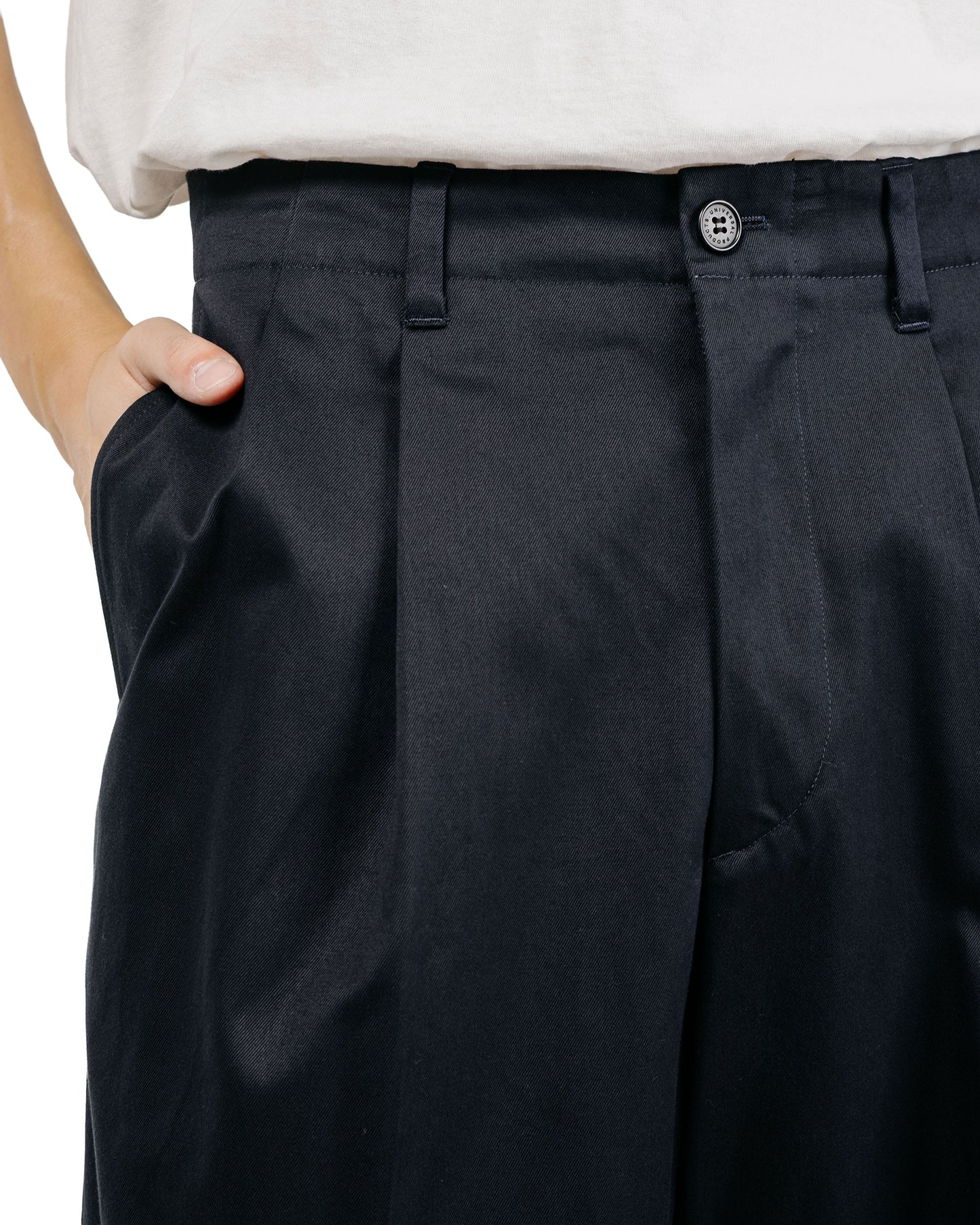 Universal Products 2Tuck Wide Chino Trouser Navy