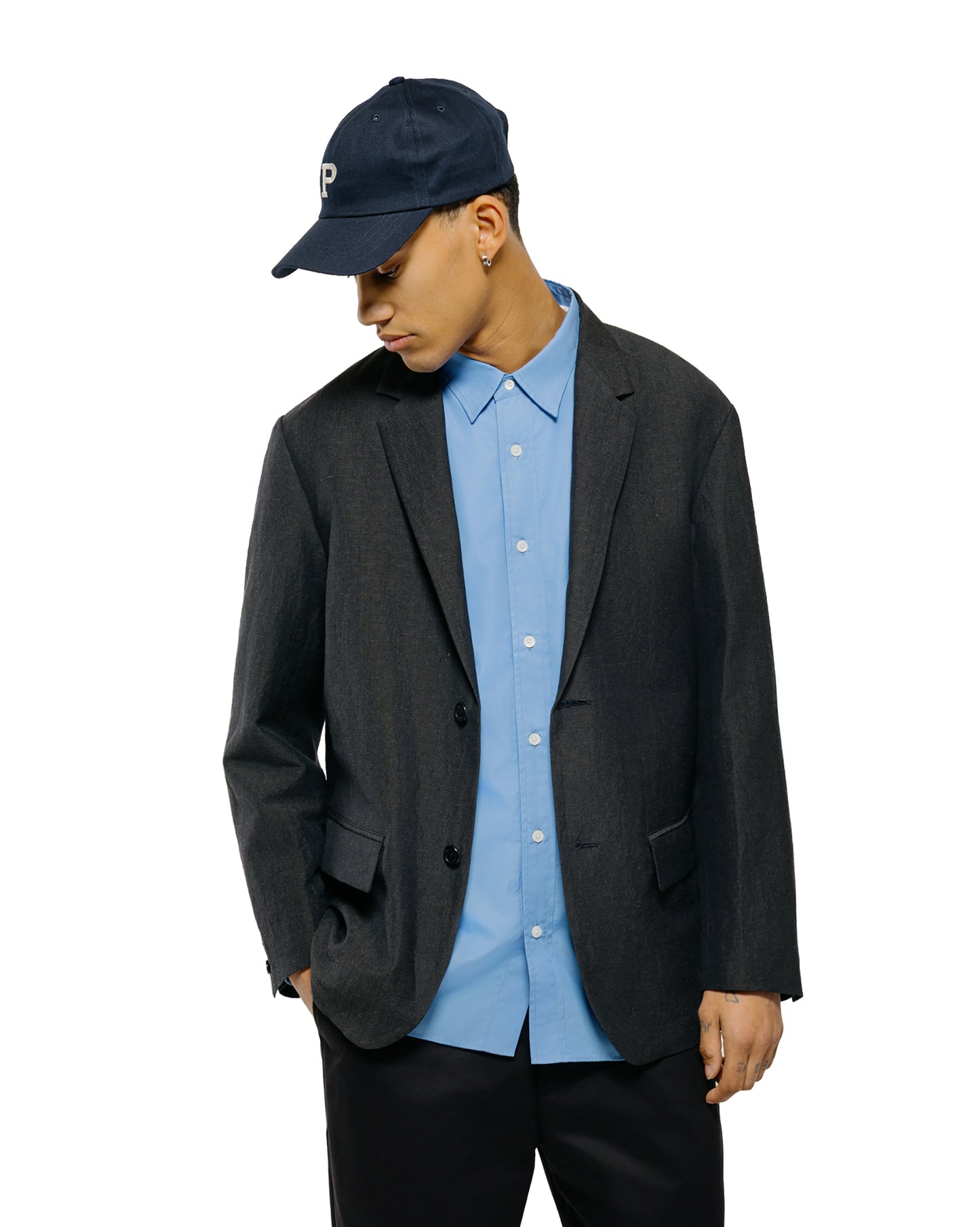 Universal Products Wool Linen 2B Jacket Charcoal