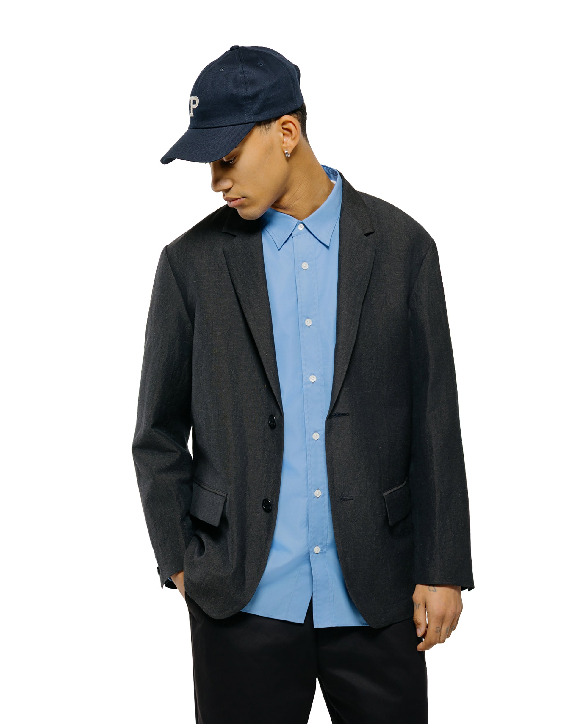 Universal Products Wool Linen 2B Jacket Charcoal