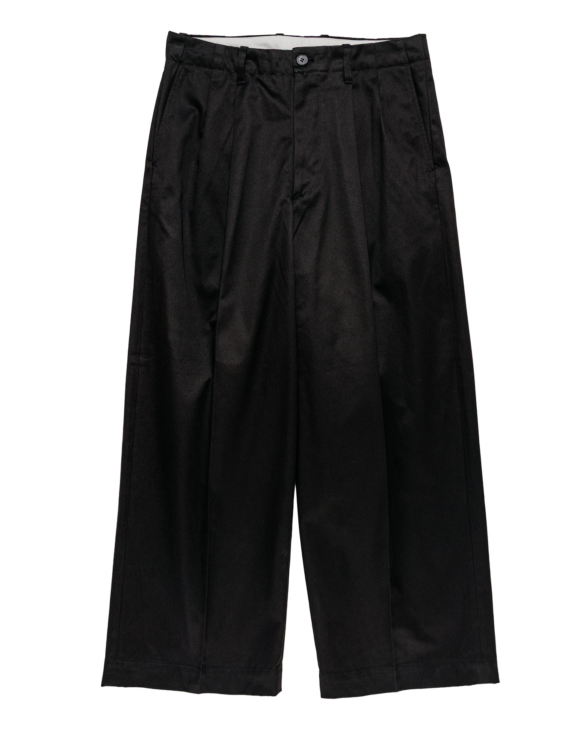 Universal Products 2Tuck Wide Chino Trouser Black