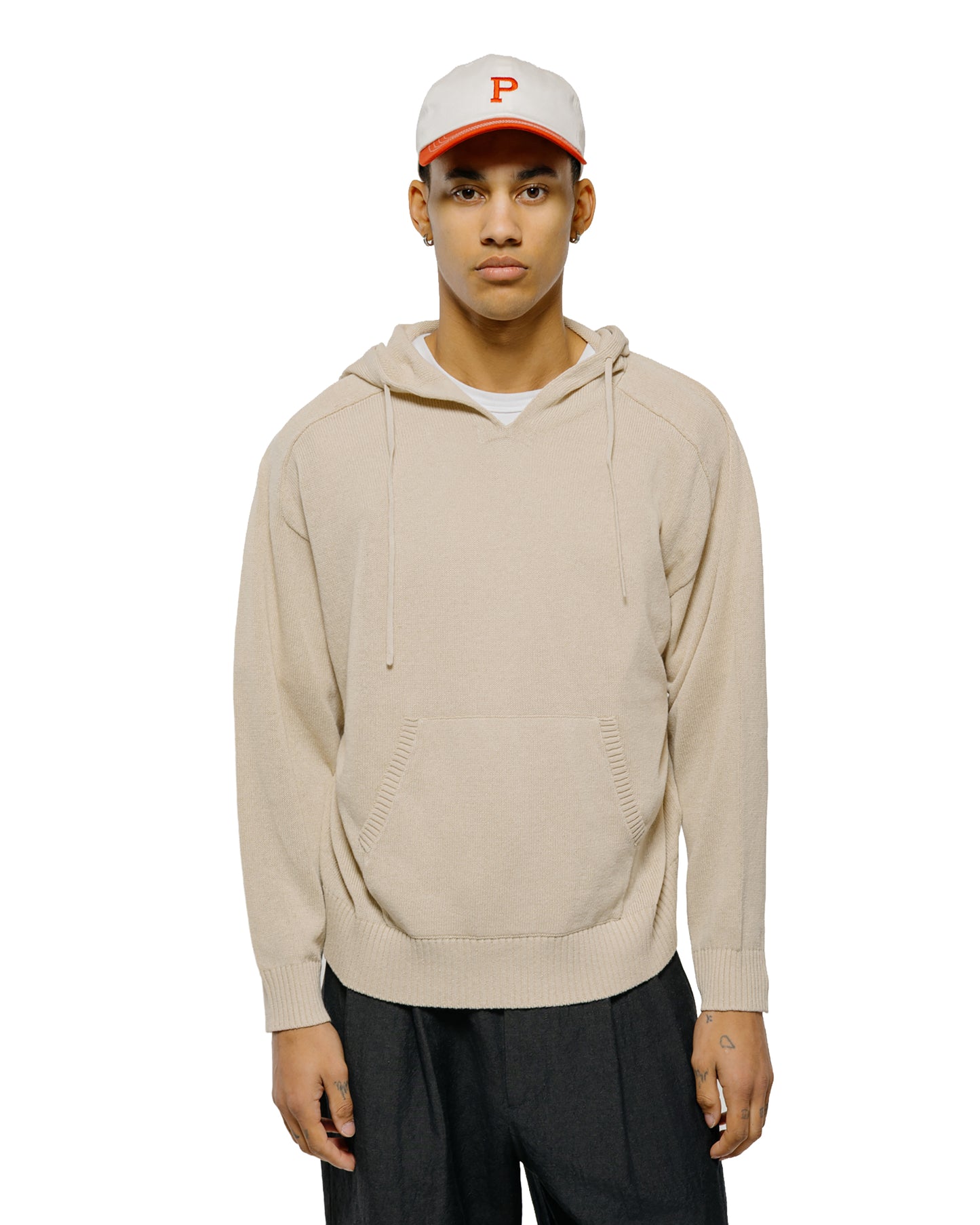 Universal Products Linen Knit Hoodie Ecru