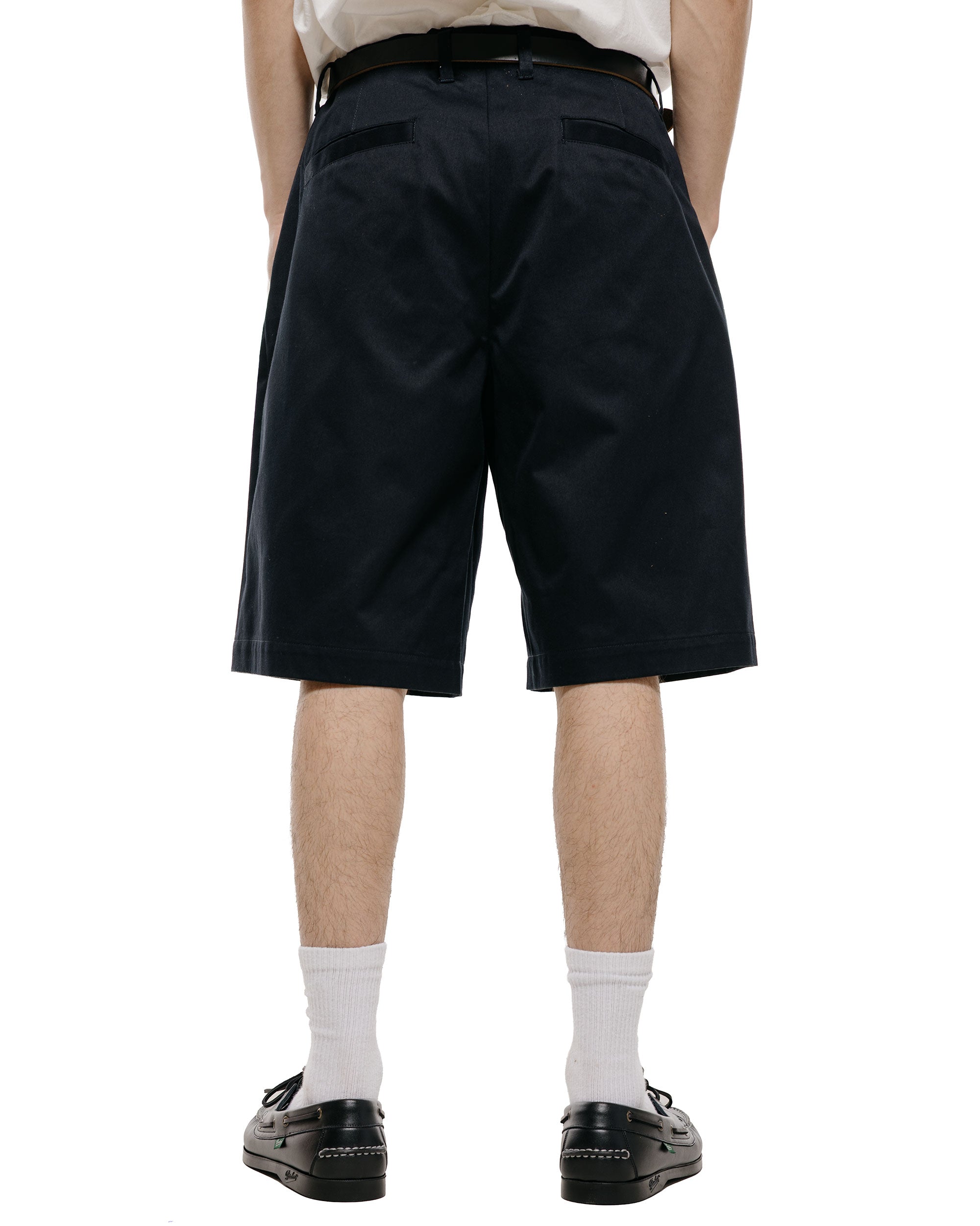 ユニバーサルプロダクツ　NO TUCK CHINO SHORTS[NAVY] Universal Products No Tuck Chino Shorts Navy