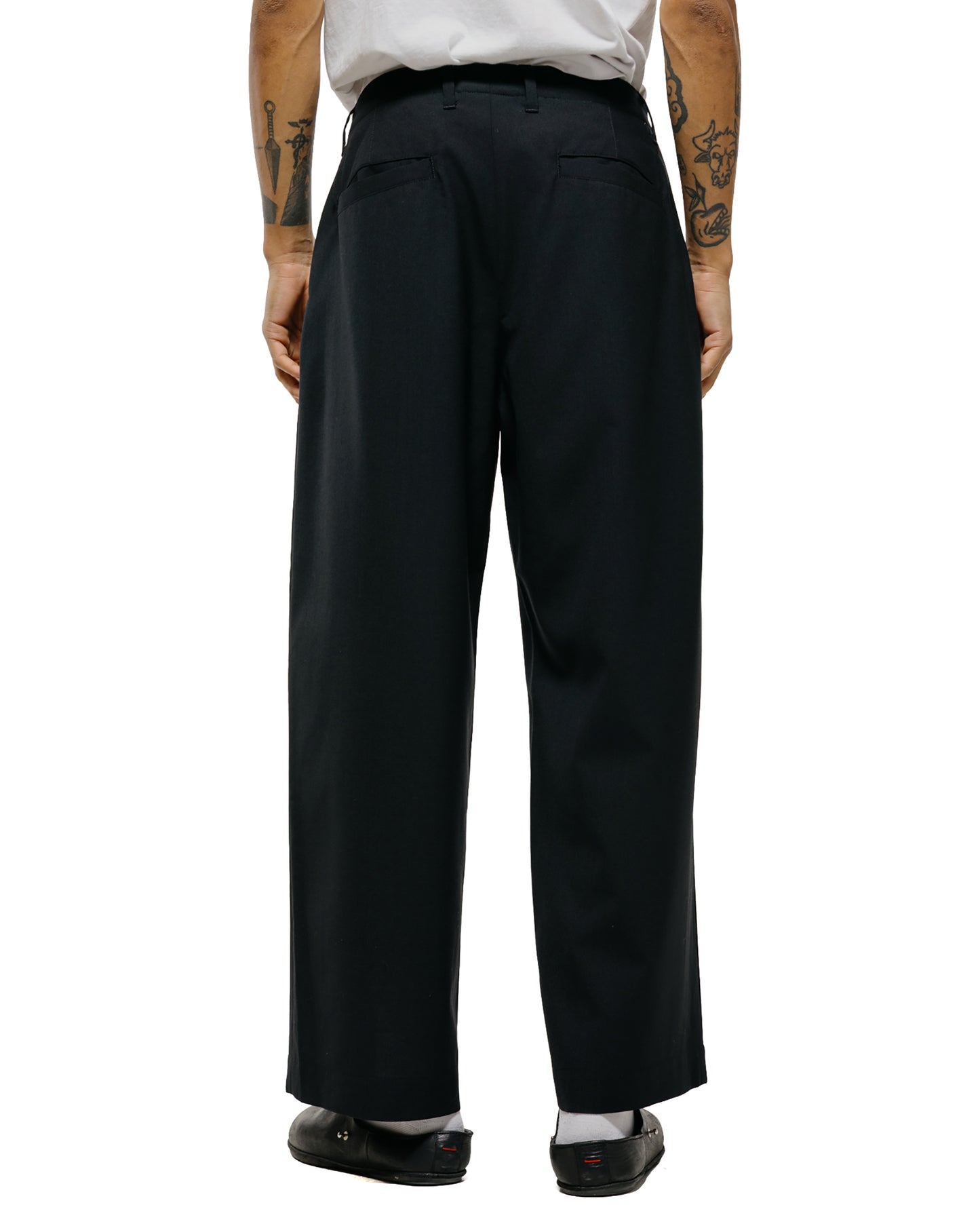 Universal Products Summer Wool Wide Trousers Black