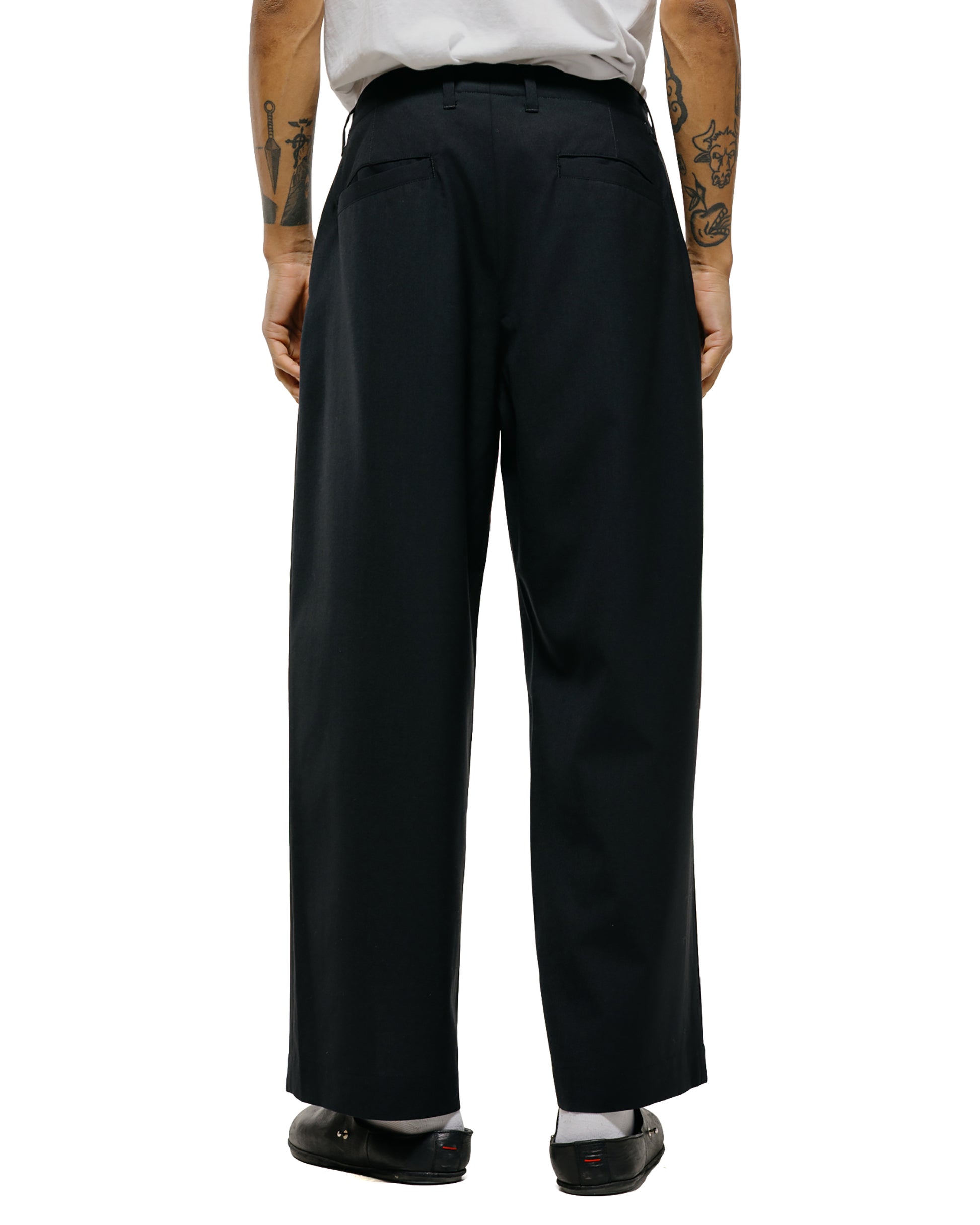 Universal Products Summer Wool Wide Trousers Black