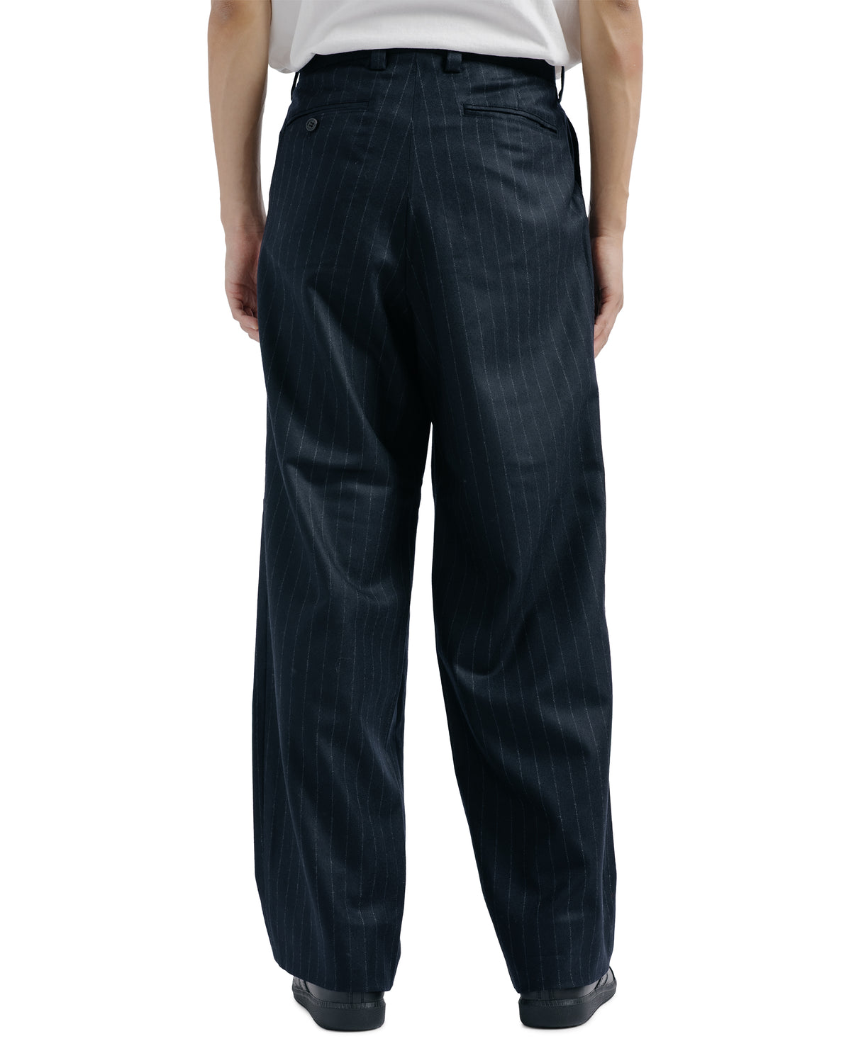 Universal Products Wool 2 Tuck Trousers Navy Stripe