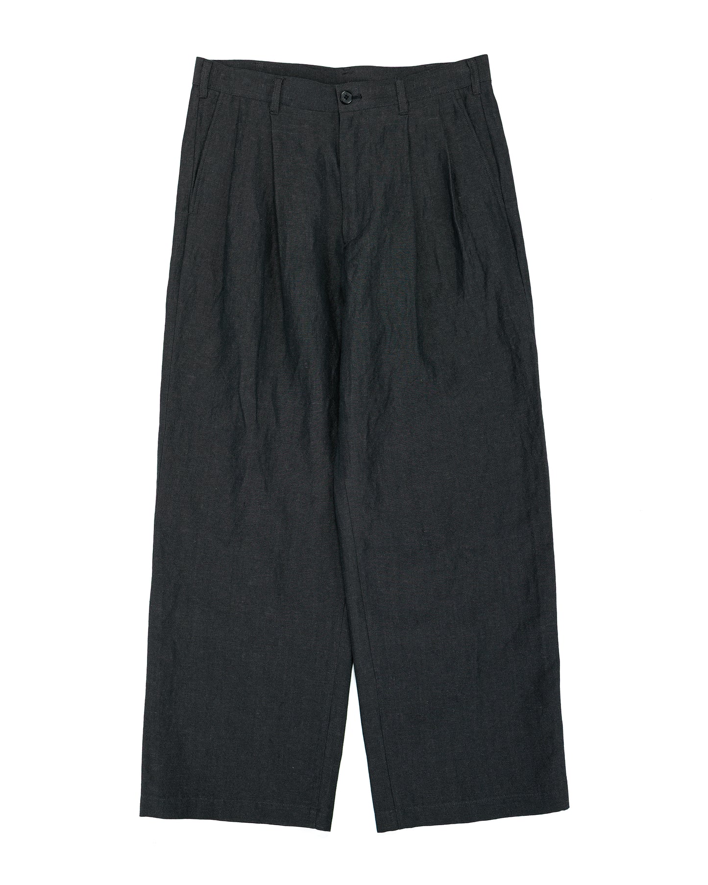 Universal Products Wool Linen 2 Tuck Trousers Charcoal